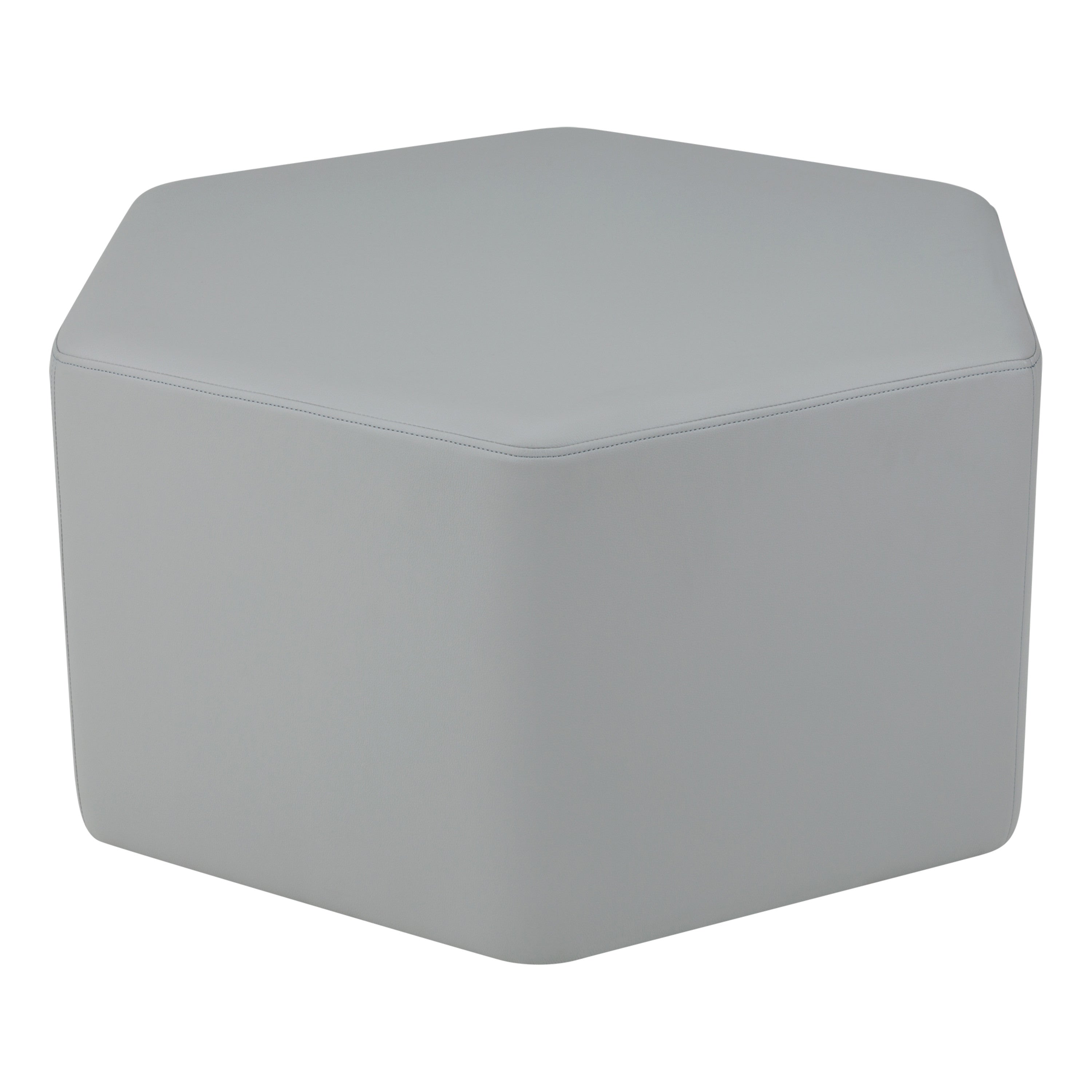 Pro Series Upholstered Hexagon Ottoman 18" Height - Gray