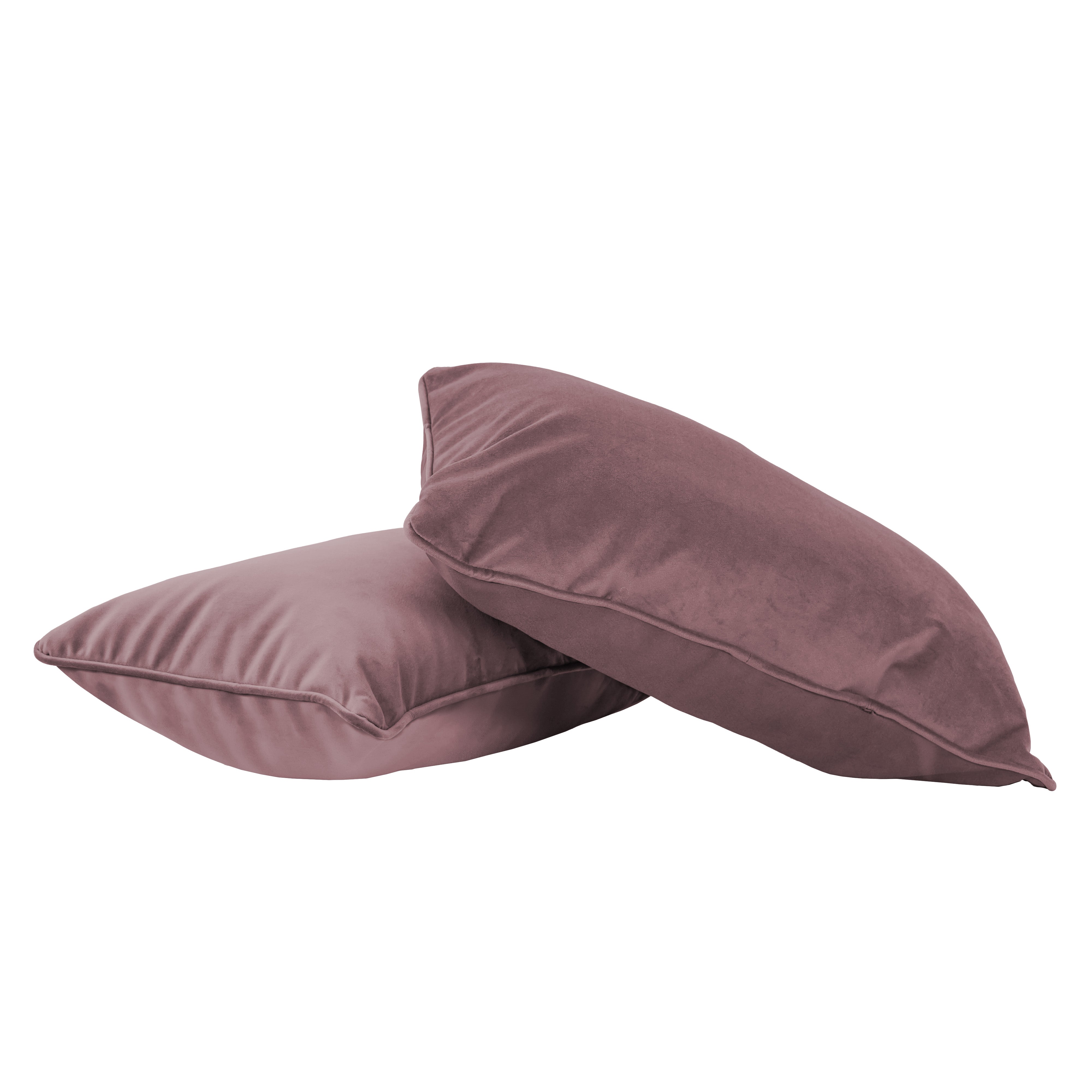 12" x 20" Rectangle Lumbar Microfiber Pillow with Piping, 2-Piece - Mauve