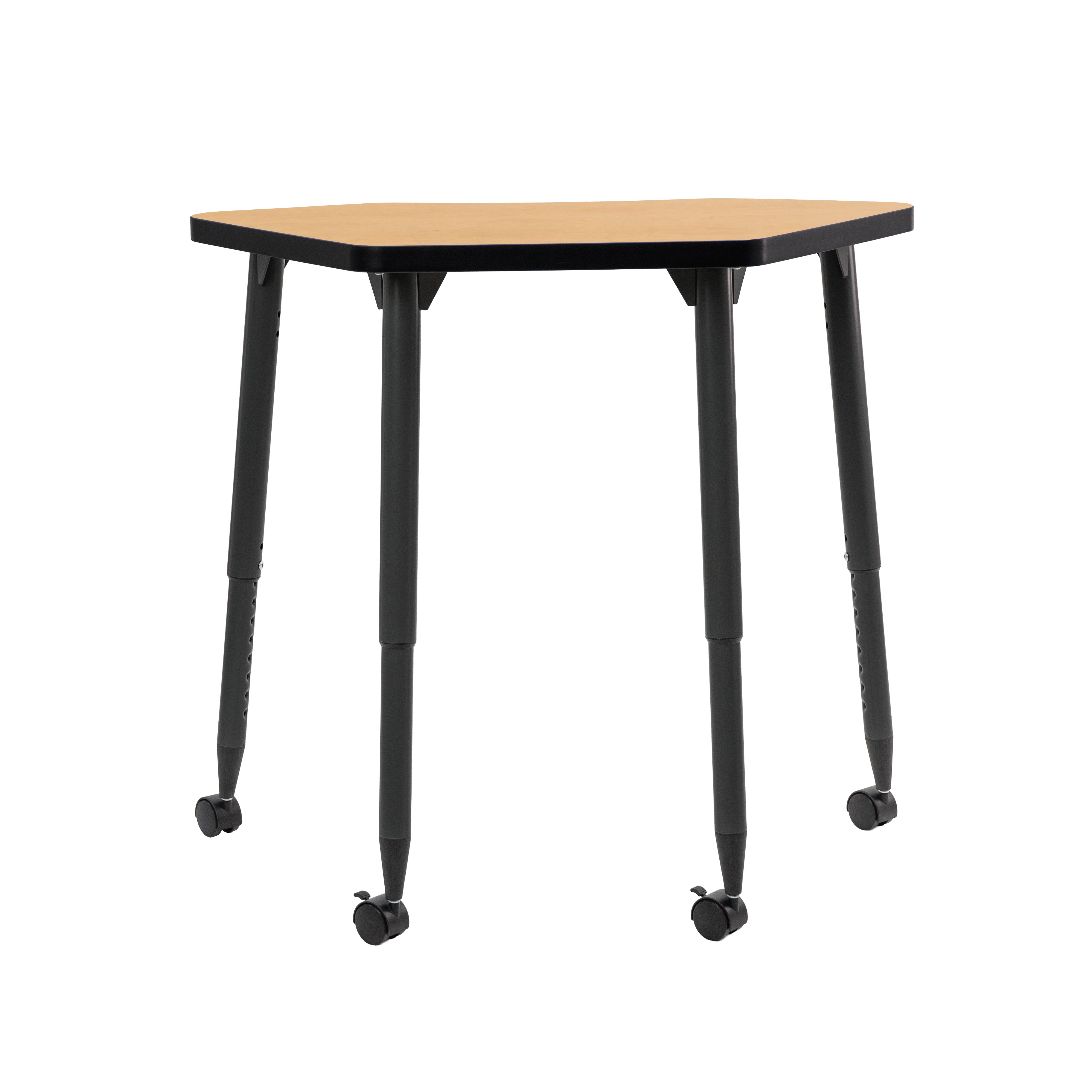 Adapte 24" x 36" Petal Thermofused Activity Table with Adjustable Tapered Legs - Maple/Black