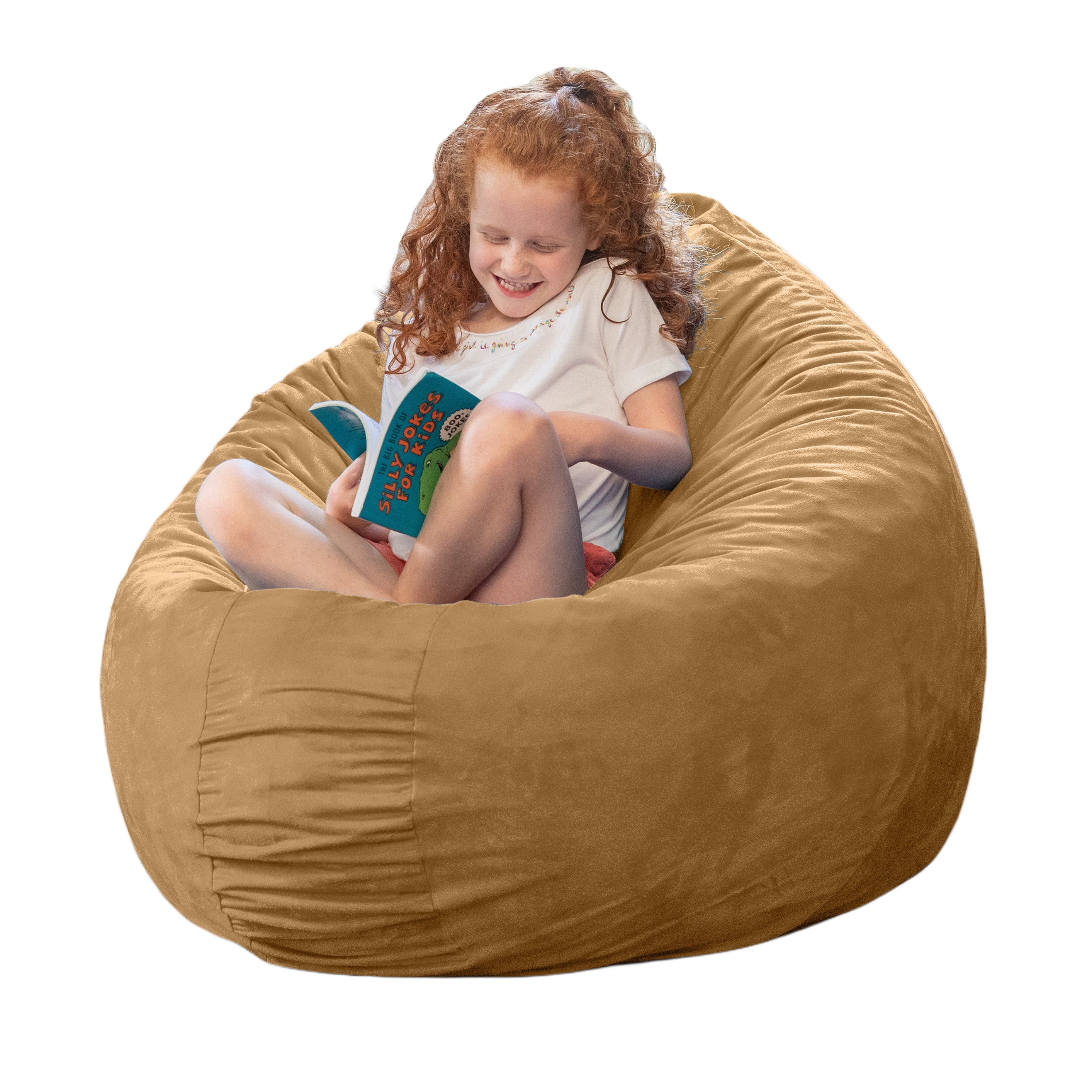 Jaxx Cocoon 4 Foot Bean Bag Chair and Crash Pad, Camel