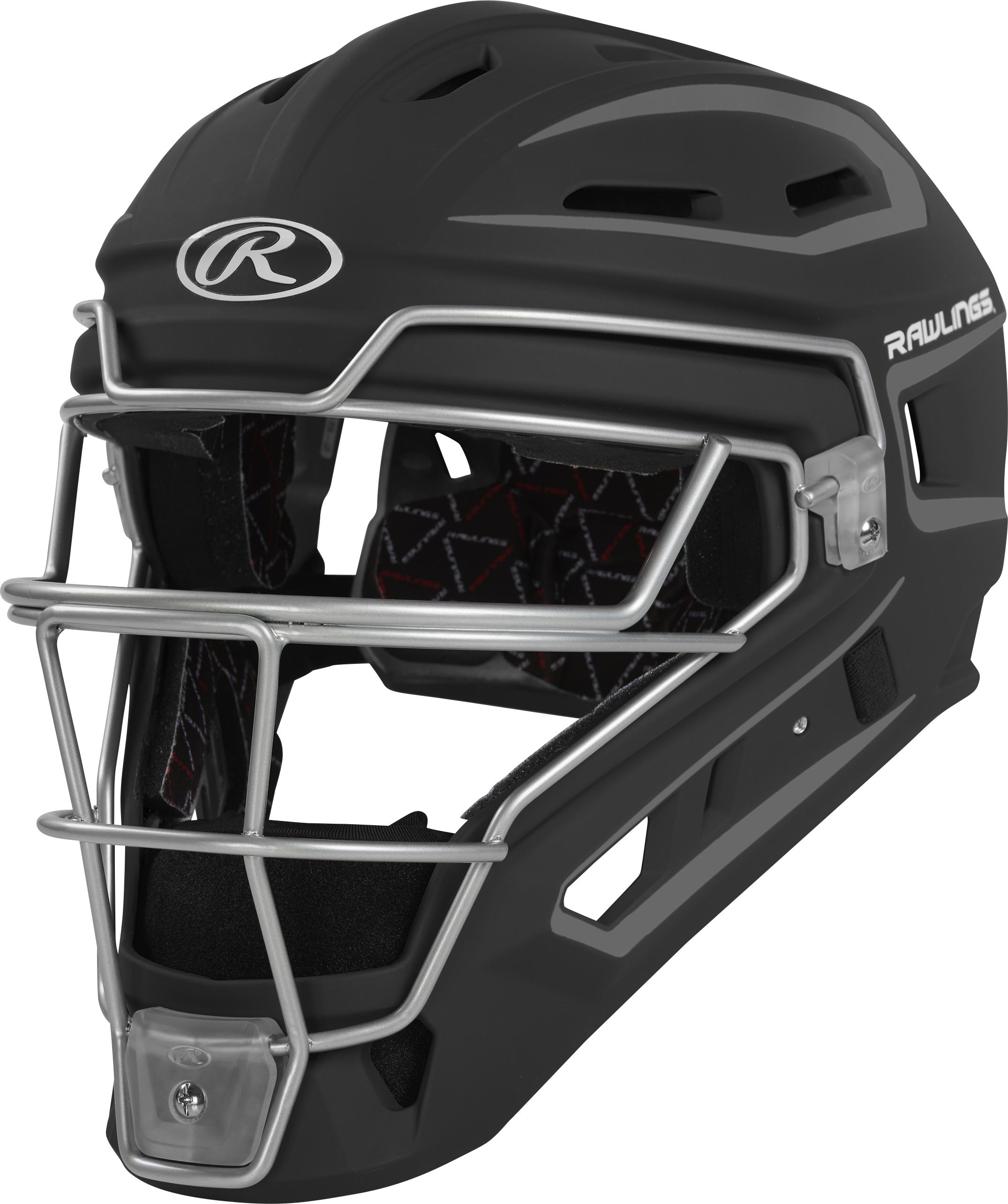 Rawlings Velo 2.0 Matte Junior Catchers Helmet - Black/Graphite