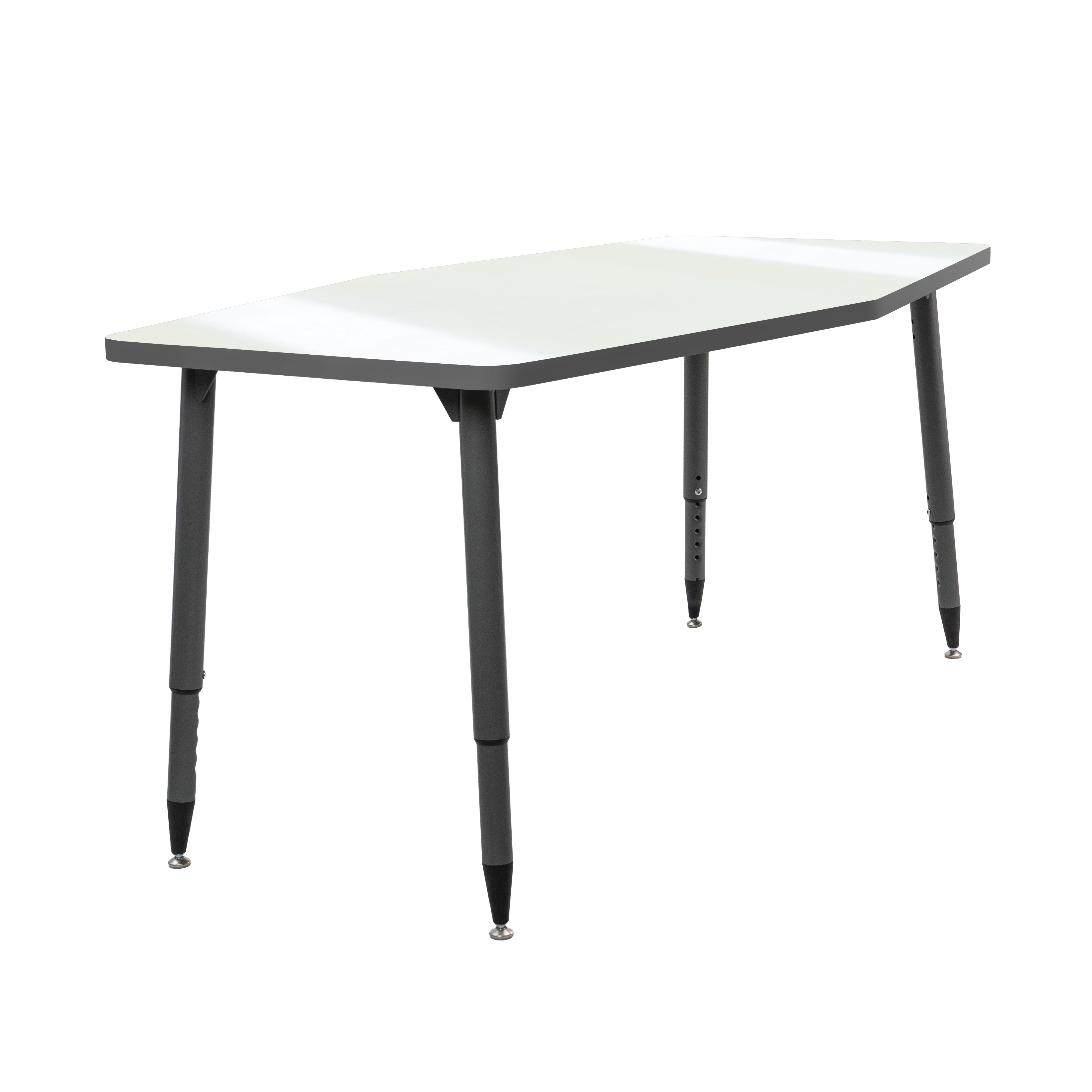 Adapte 34" x 60" Long Hexagon Dry-Erase Activity Table with Adjustable Tapered Legs - Whiteboard/North Sea