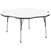 60" x 60" Flower Dry-Erase Activity Table with Adjustable Standard Ball Glide Legs - Whiteboard/Black