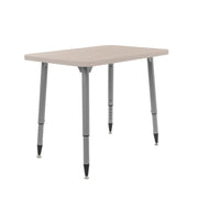 Adapte 24" x 36" Rectangle Woodgrain Activity Table with Adjustable Tapered Legs - Asian Sand/Silver