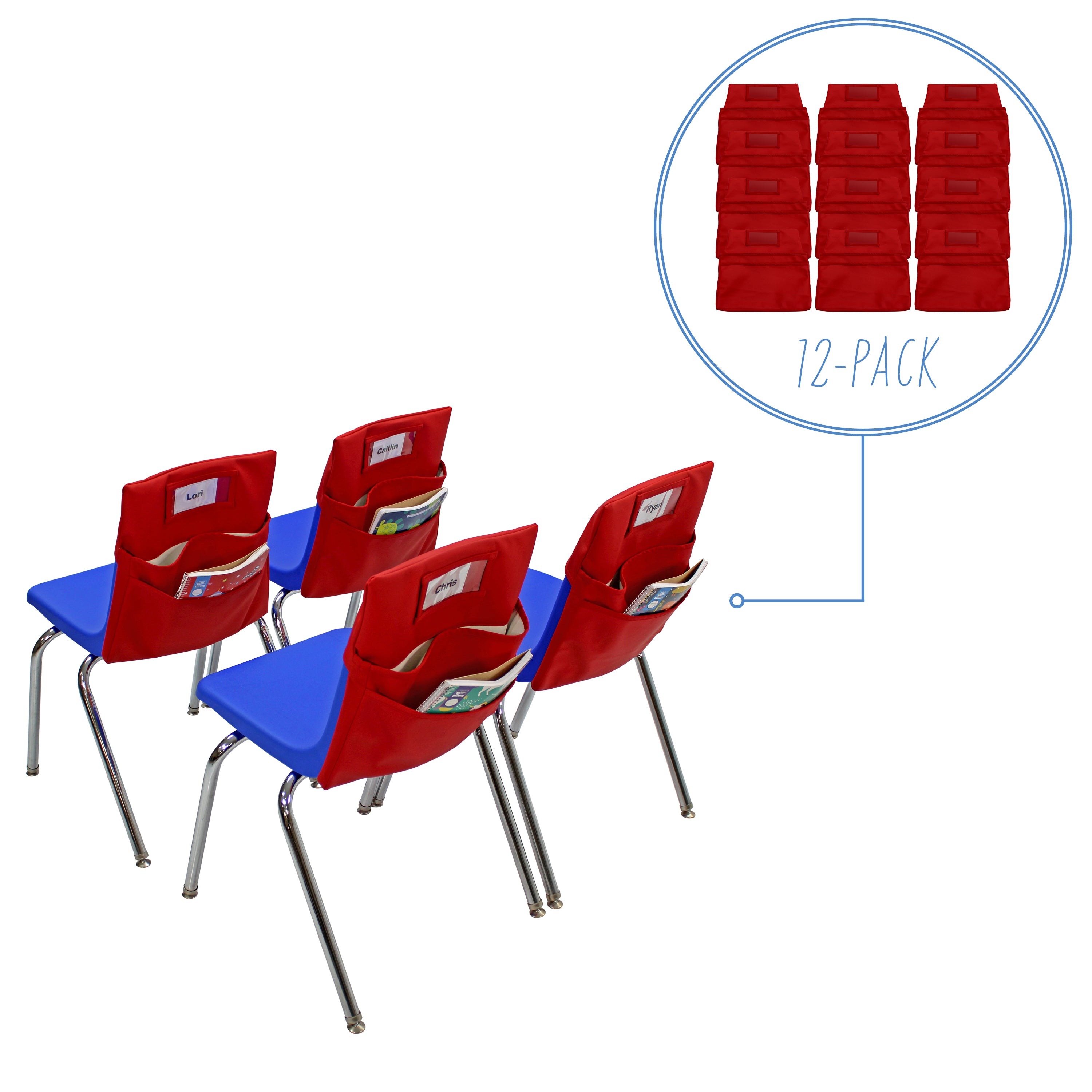Vinyl Seat Companions, Small, 12-Piece - Red