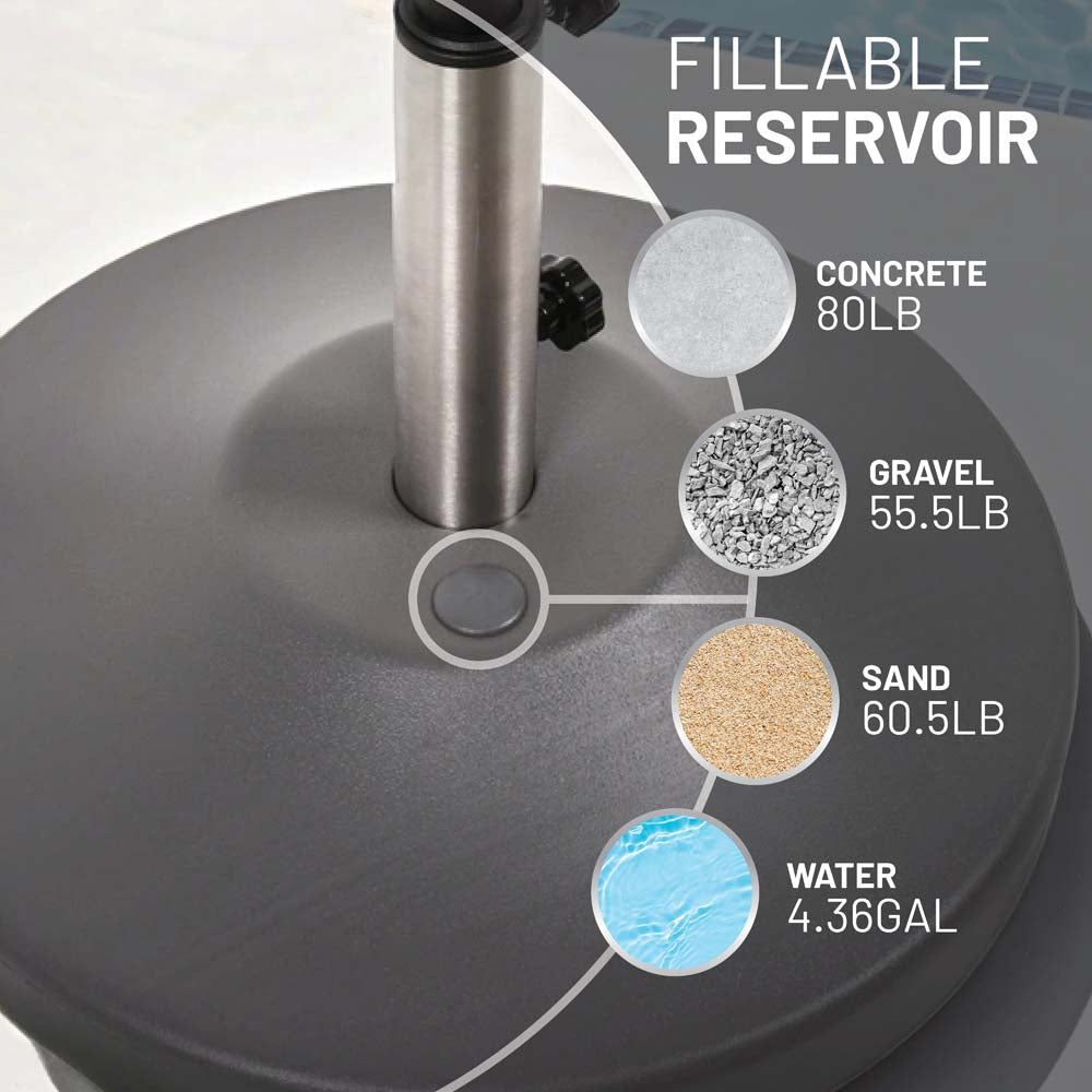Fillable Free Standing Umbrella Base (Grey)