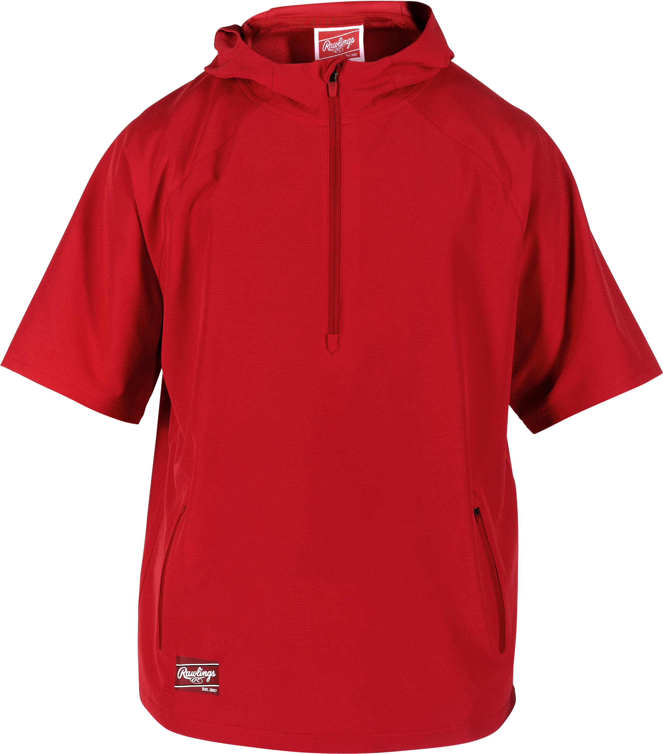 Rawlings Adult Colorsync Short Sleeve Hooded Jacket - Small - Scarlet
