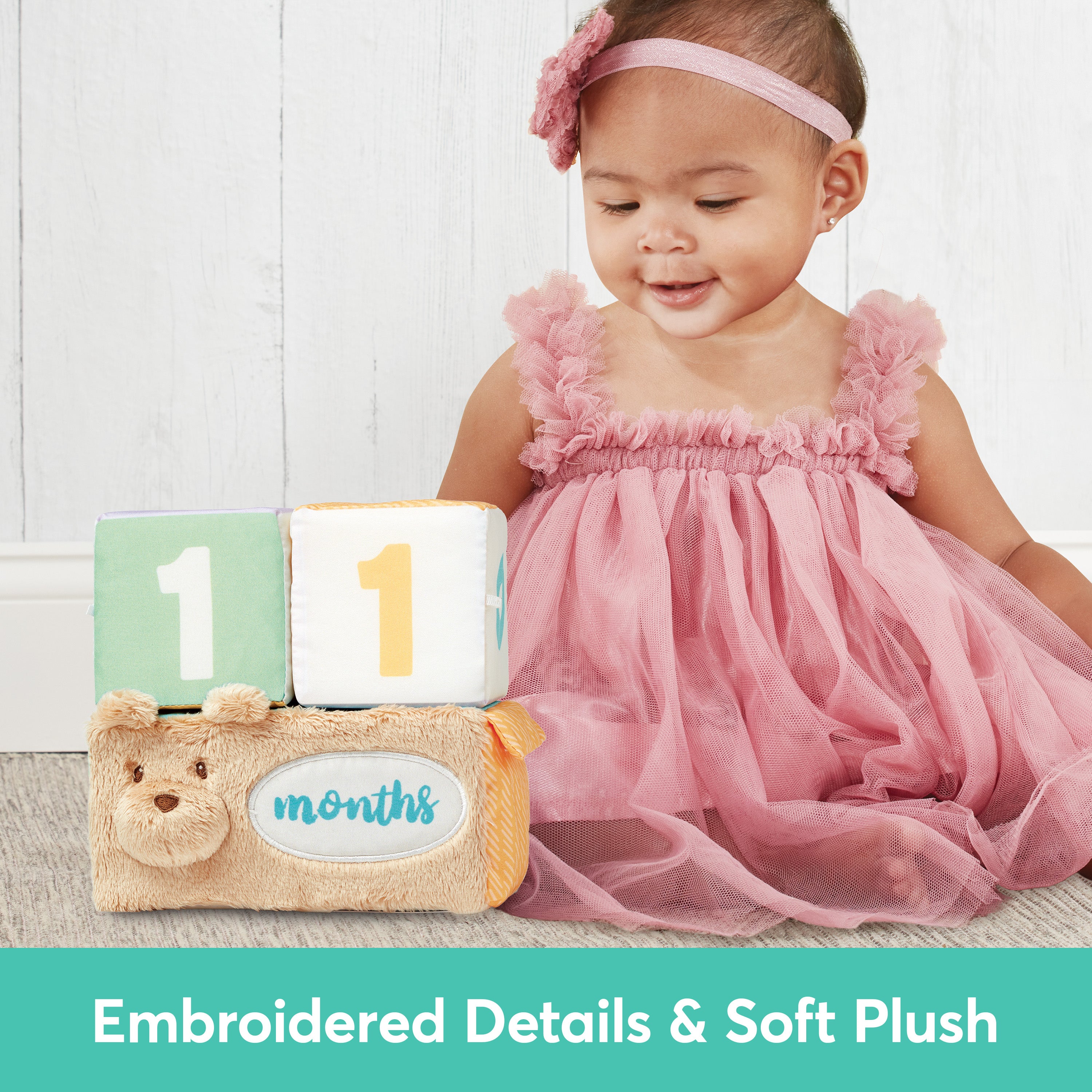 Baby GUND Milestones and Moments Soft Blocks, Plush Photo Prop Sensory Toy Blocks for Babies and Newborns, Multicolor