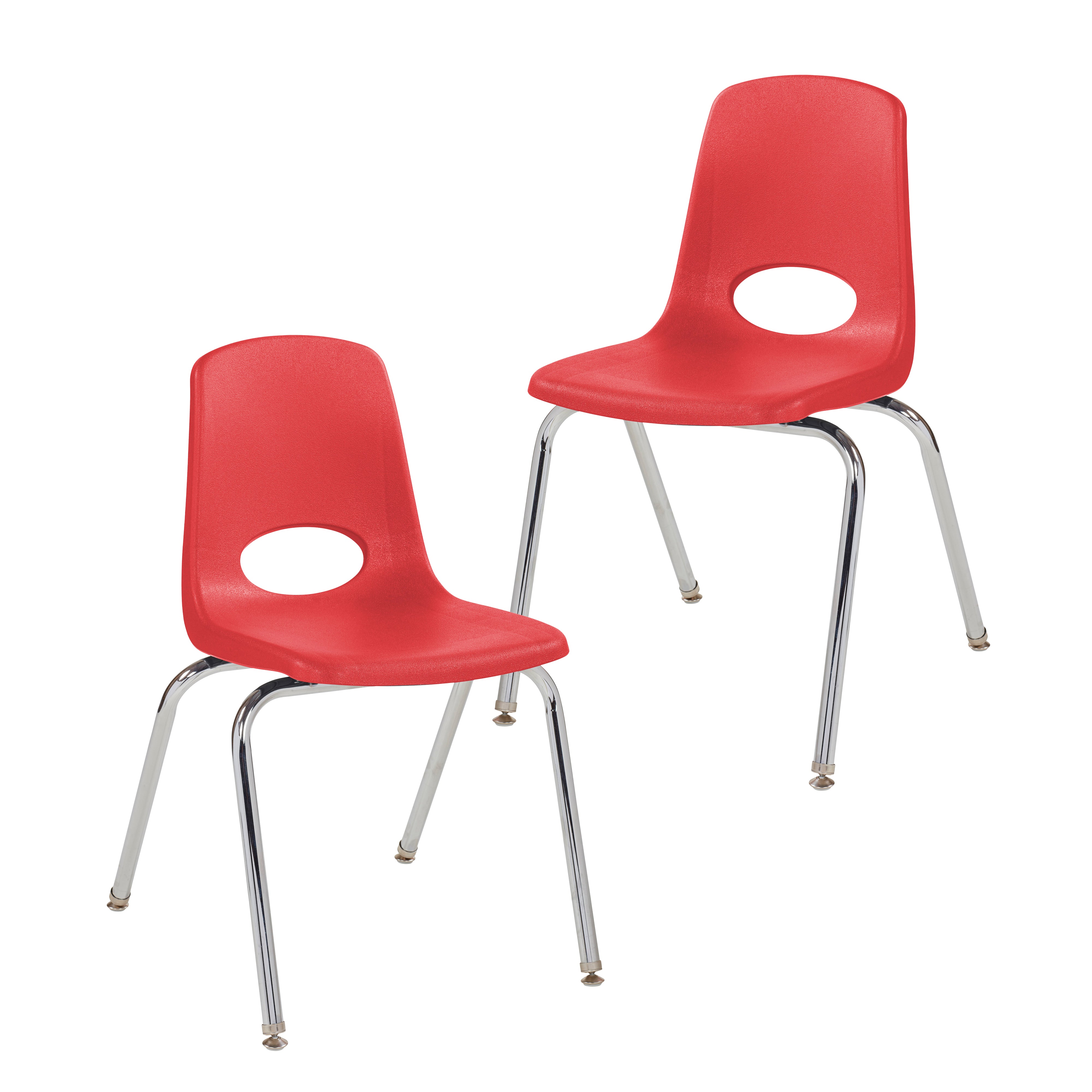 18" Stack Chair with Swivel Glides - Red