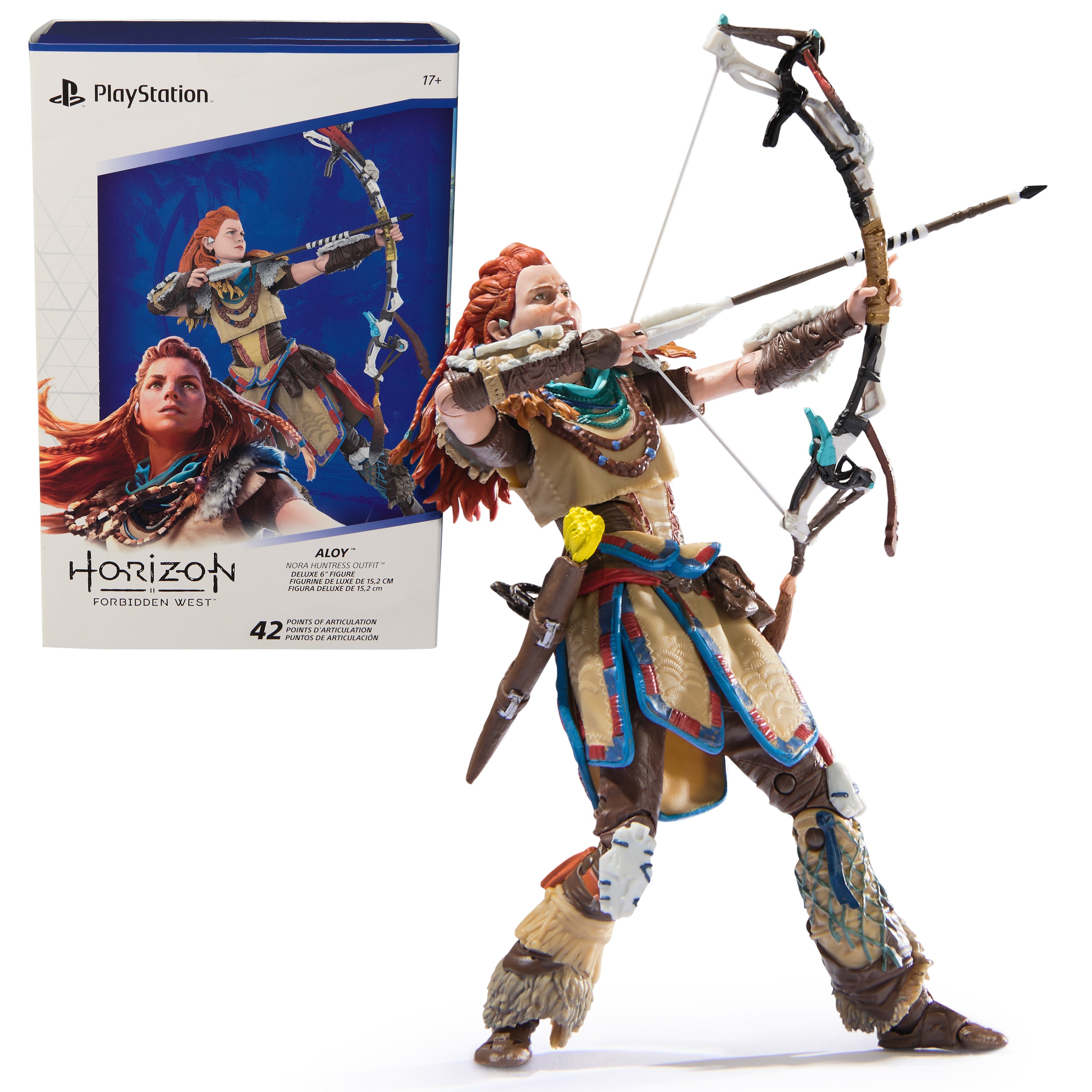 PlayStation Horizon Forbidden West, Deluxe 6” Aloy Action Figure with 15 Accessories, The Shapes Collection, For PS5 Fans & Collectors Ages 17+