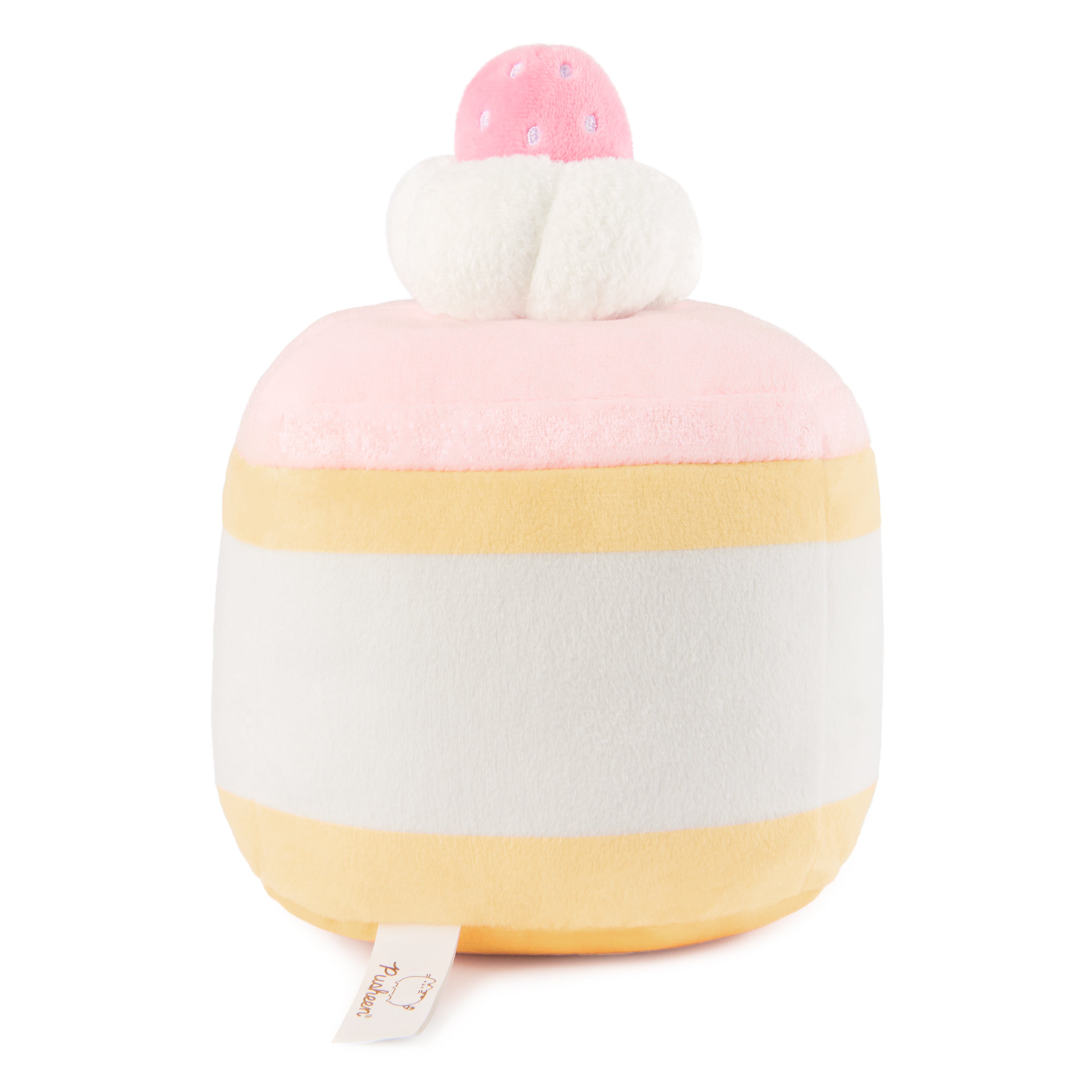 GUND Pusheen Strawberry Sponge Cake Plush, Squishy Toy, Collectible Plush Toy, Dessert Plush, Cat Stuffed Animal for Ages 8 and Up, Pink, 6”