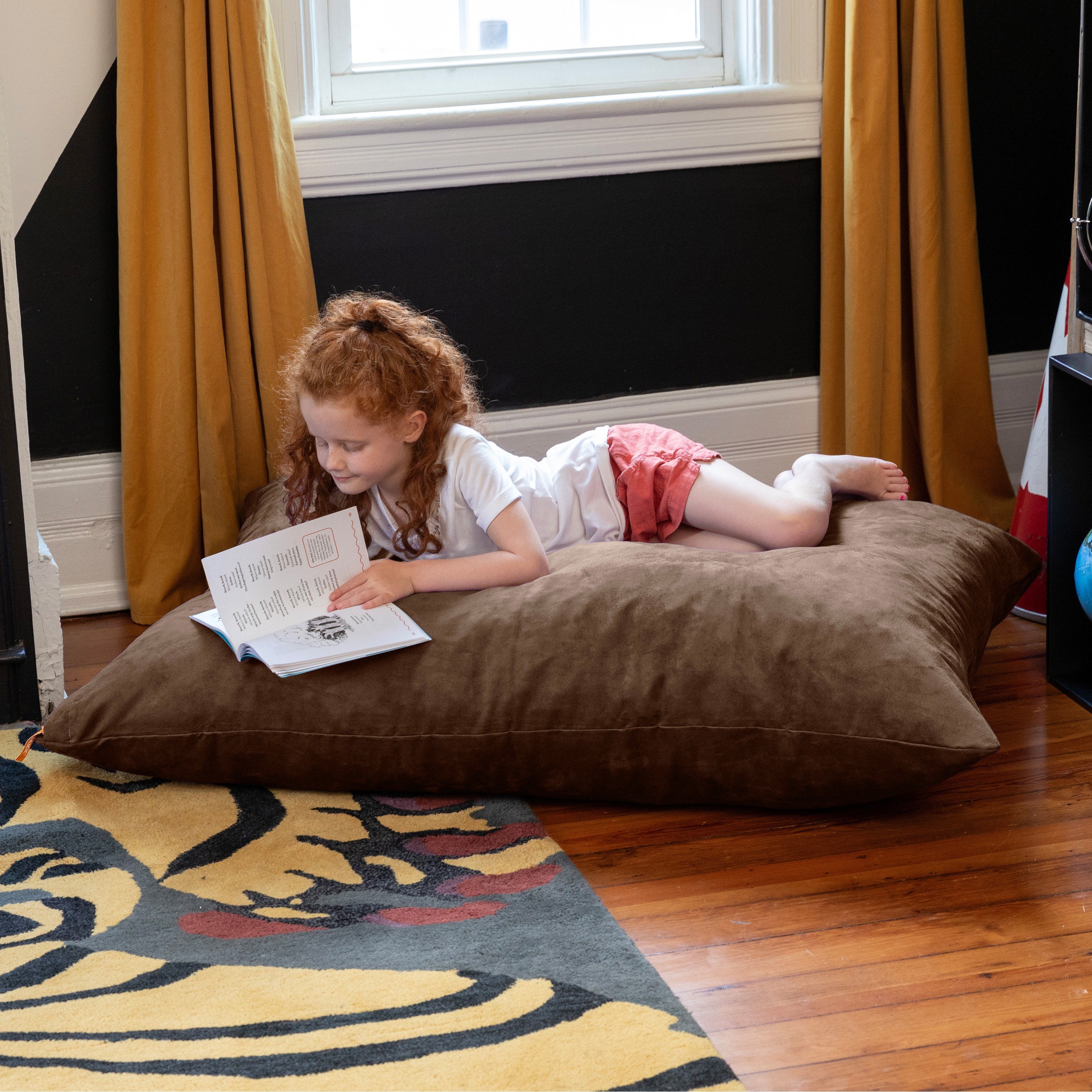 Jaxx 3.5 Ft Pillow Saxx Kids Bean Bag, Chocolate