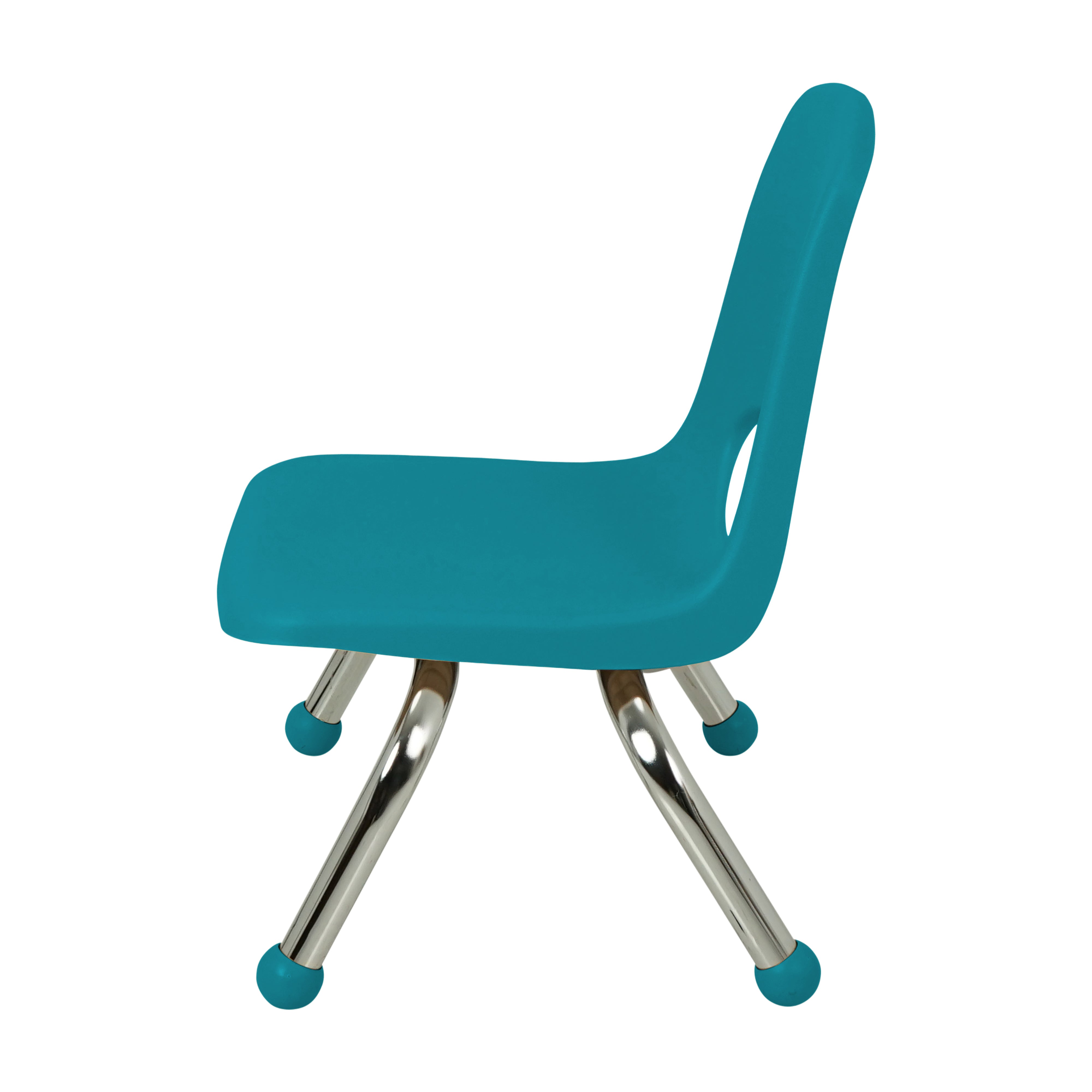8" Stack Chair with Ball Glides, 4-Piece - Teal