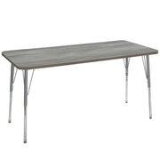 24" x 60" Rectangle La Madera Activity Table with Standard Legs - Light Gray Wood/Silver