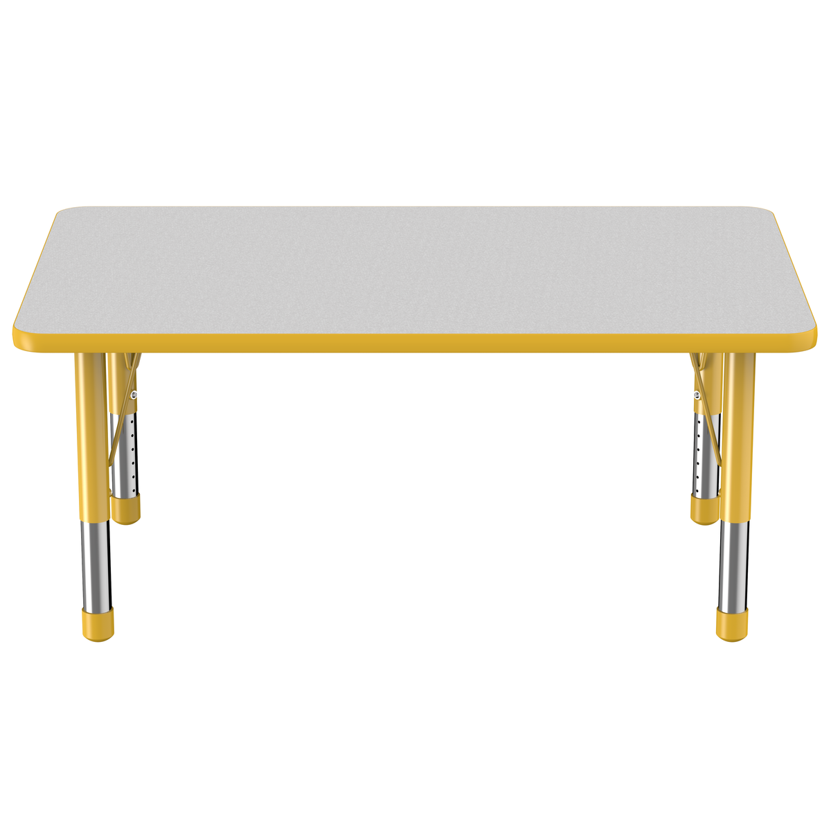 30" x 48" Rectangle T-Molding Activity Table with Adjustable Chunky Legs - Gray/Yellow