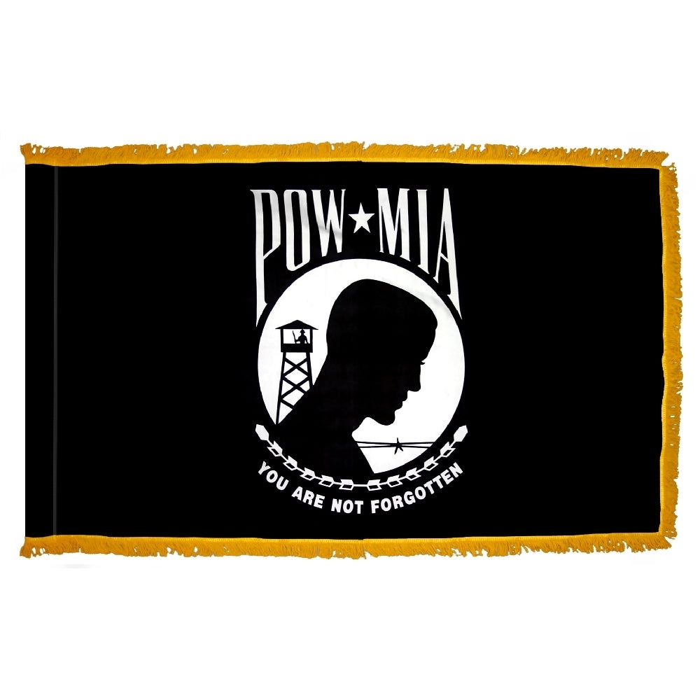 3X5 FT COL NYL-GLO POW-MIA BLK DBL GLD F
