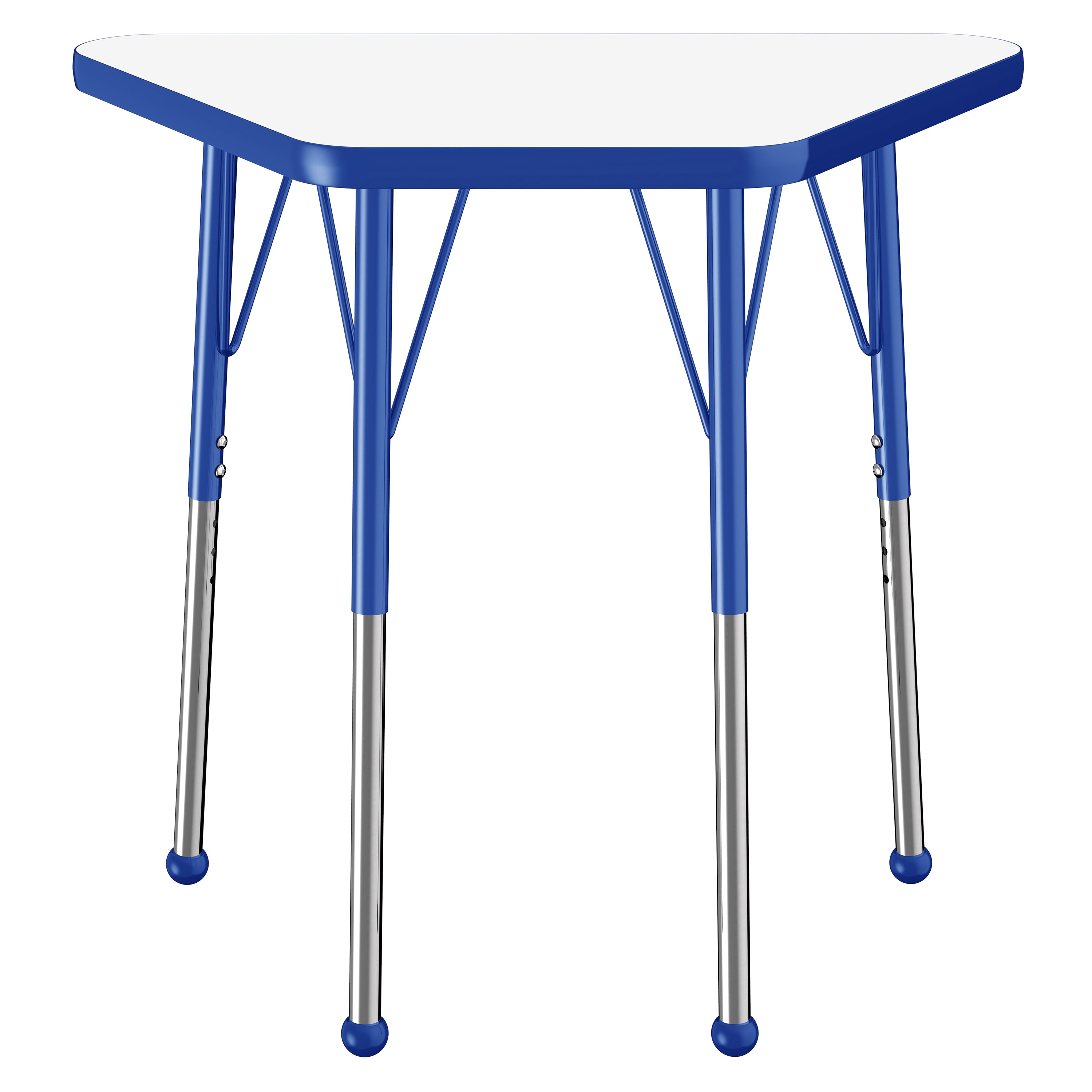 18" x 30" Trapezoid Dry-Erase Activity Table with Adjustable Standard Ball Glide Legs - Whiteboard/Blue