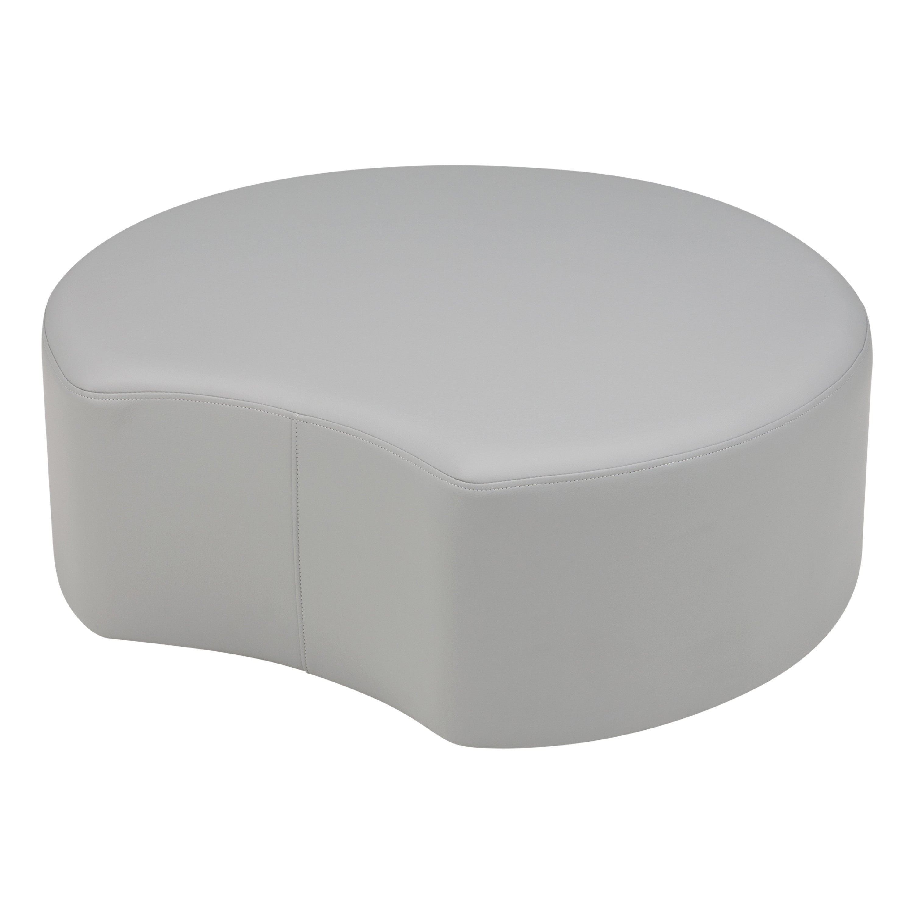 Pro Series Upholstered Crescent Ottoman 12" Height - Gray