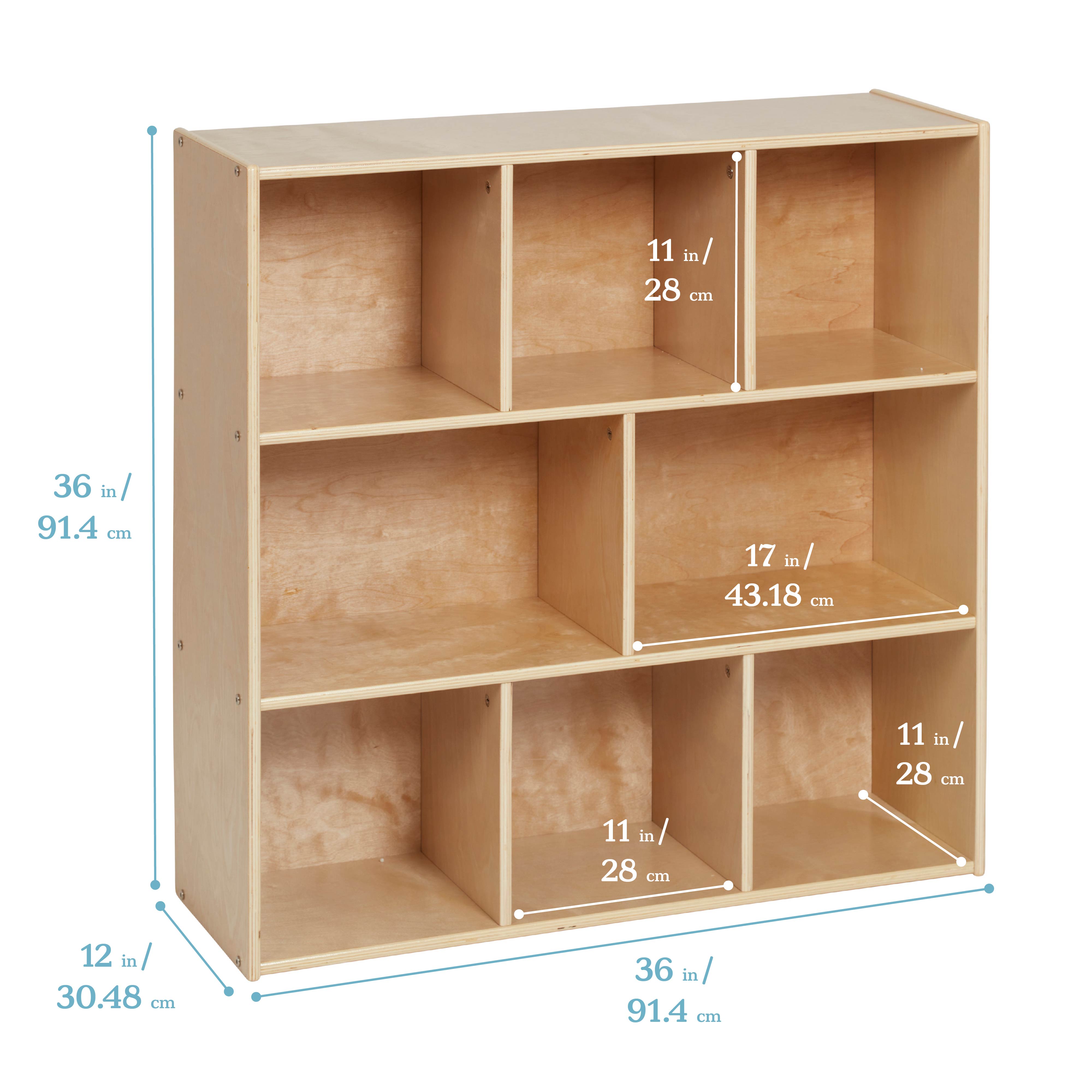Streamline 8-Compartment Storage Cabinet 36in H - Natural