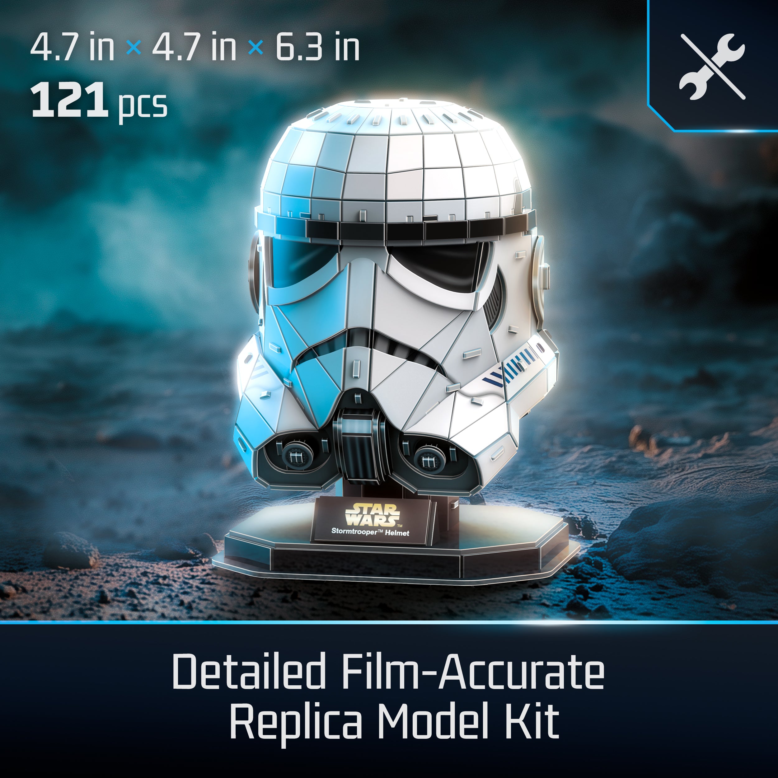 4D Build, Star Wars Stormtrooper Helmet 3D Model Kit with Stand, Star Wars Collectibles & Desk Décor, Adult Puzzles, Building Toys, 3D Puzzles for Adults & Teens, 121 Pieces, for Ages 12 & Up