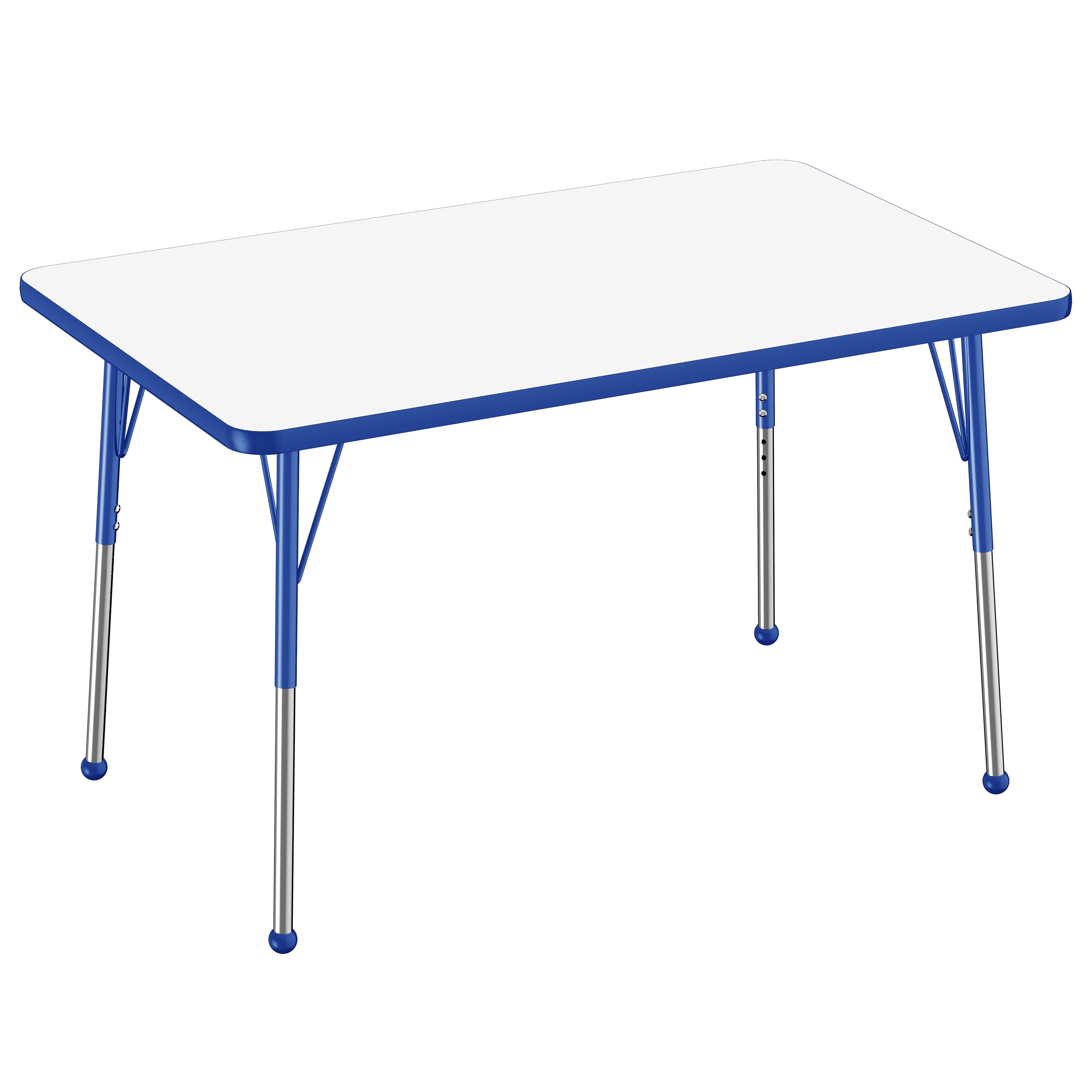30" x 48" Rectangle Dry-Erase Activity Table with Adjustable Standard Ball Glide Legs - Whiteboard/Blue