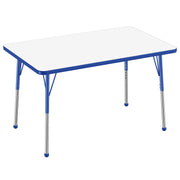 30" x 48" Rectangle Dry-Erase Activity Table with Adjustable Standard Ball Glide Legs - Whiteboard/Blue