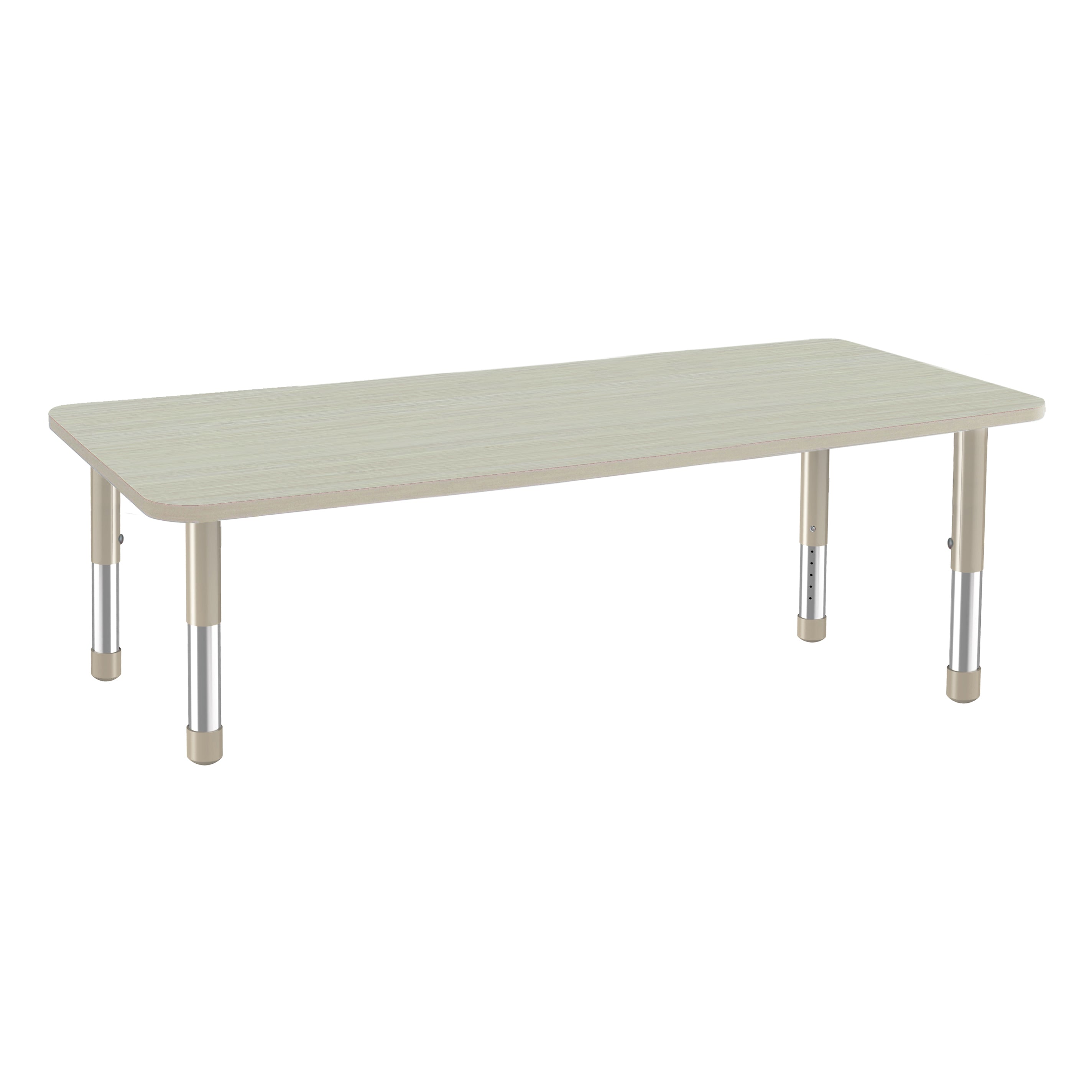 30" x 72" Rectangle Woodgrain Activity Table with Adjustable Chunky Legs - Asian Sand/Sand