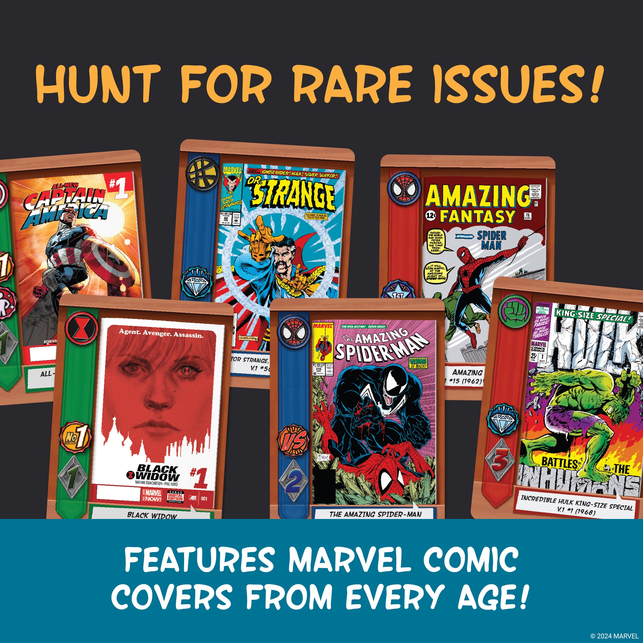 Spin Master Games, Marvel Comic Hunters, Comic Collecting Strategy Card Game for Fans of Marvel Rivals & Action Movies, 1-4 Players, for Ages 14 & Up