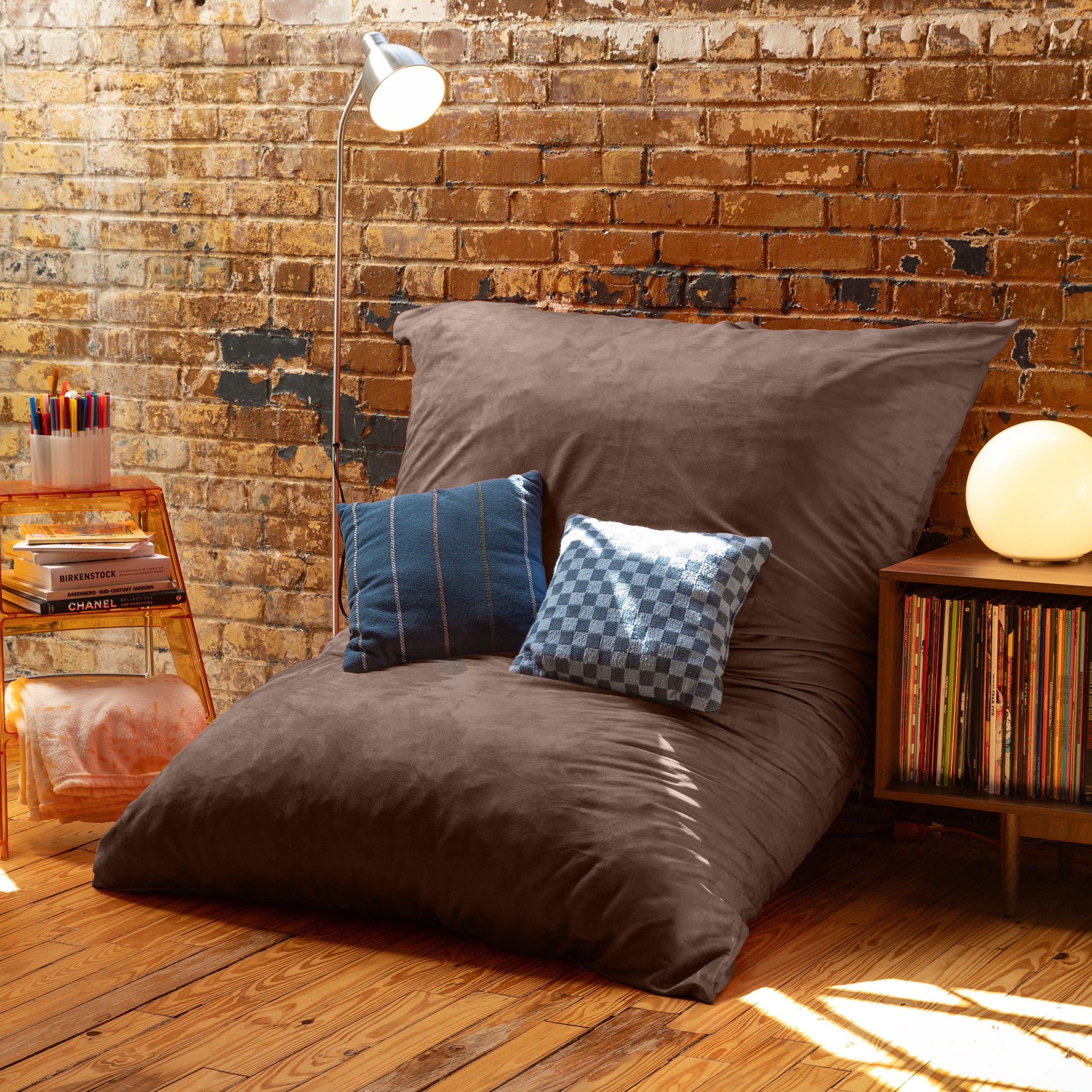 Jaxx Pillow Saxx 5.5-Foot - Huge Bean Bag Floor Pillow and Lounger, Chocolate