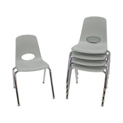 18" Stack Chair with Swivel Glides - Light Gray