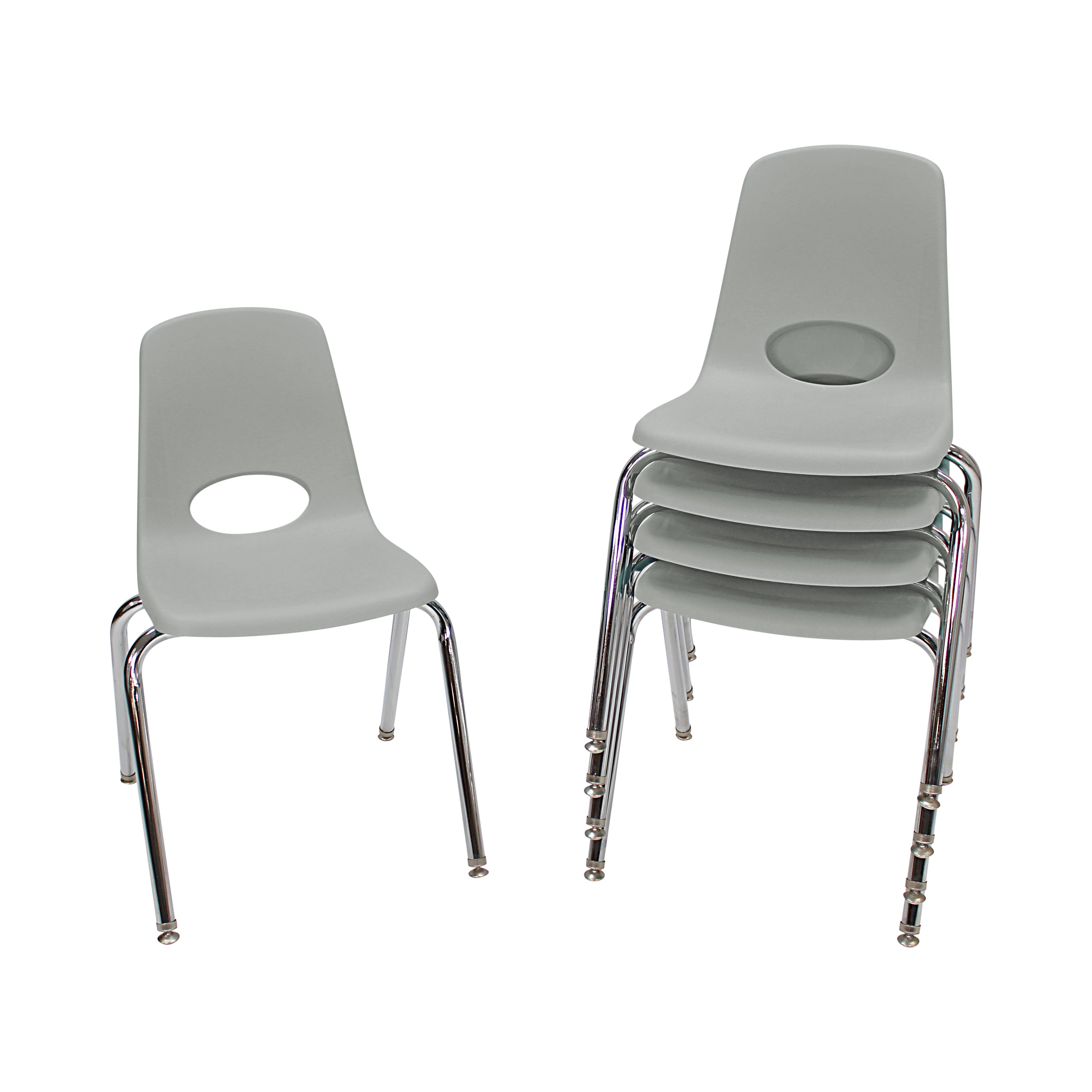 18" Stack Chair with Swivel Glides - Light Gray