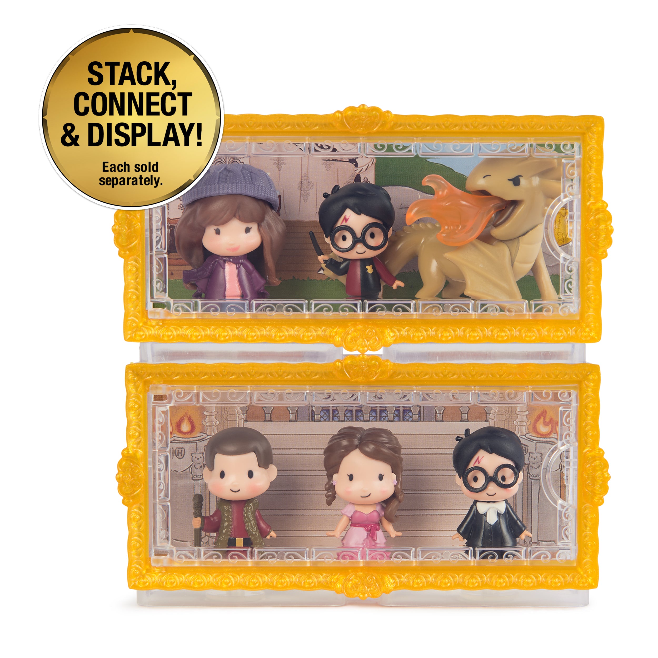 Wizarding World Harry Potter, Micro Magical Moments Year 4 Figure Set with Harry, Hermione, Viktor Krum & Display Case, Kids Toys for Ages 6 and up