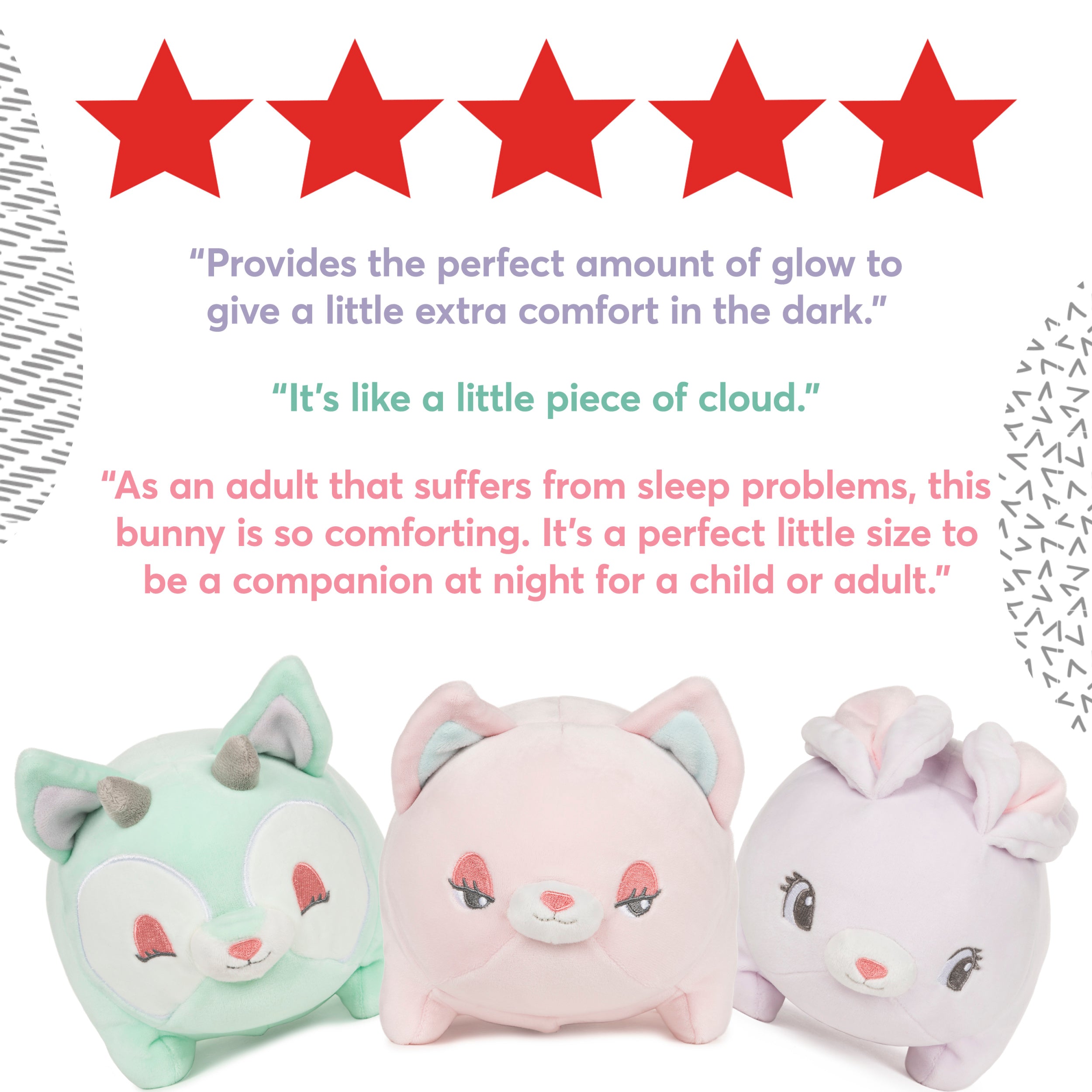 GUND Glow Bops BunBop Bunny Stuffed Animal, Touch Activated Glow in the Dark LED Plush Toy, Squishy Toy for Ages 3 and Up, 8”