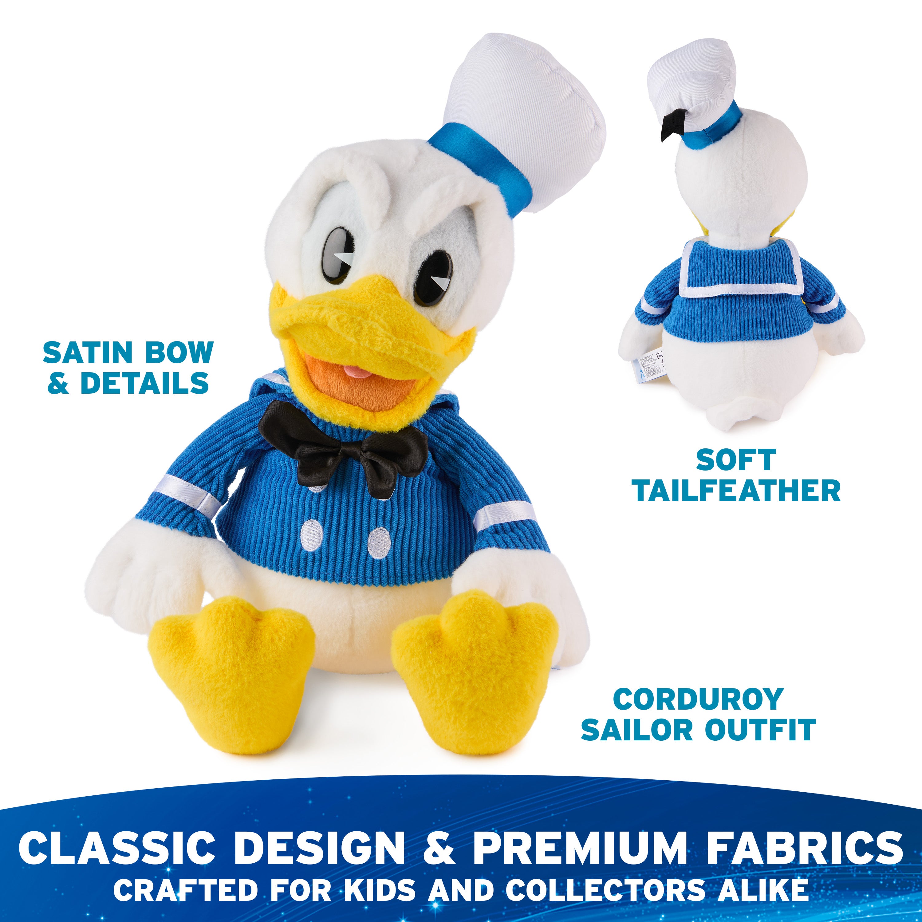 GUND Disney Official Donald Duck Classic Plush, Mickey and Friends, Deluxe Collector Stuffed Animal for Ages 1 and Up, Blue/White, 14”