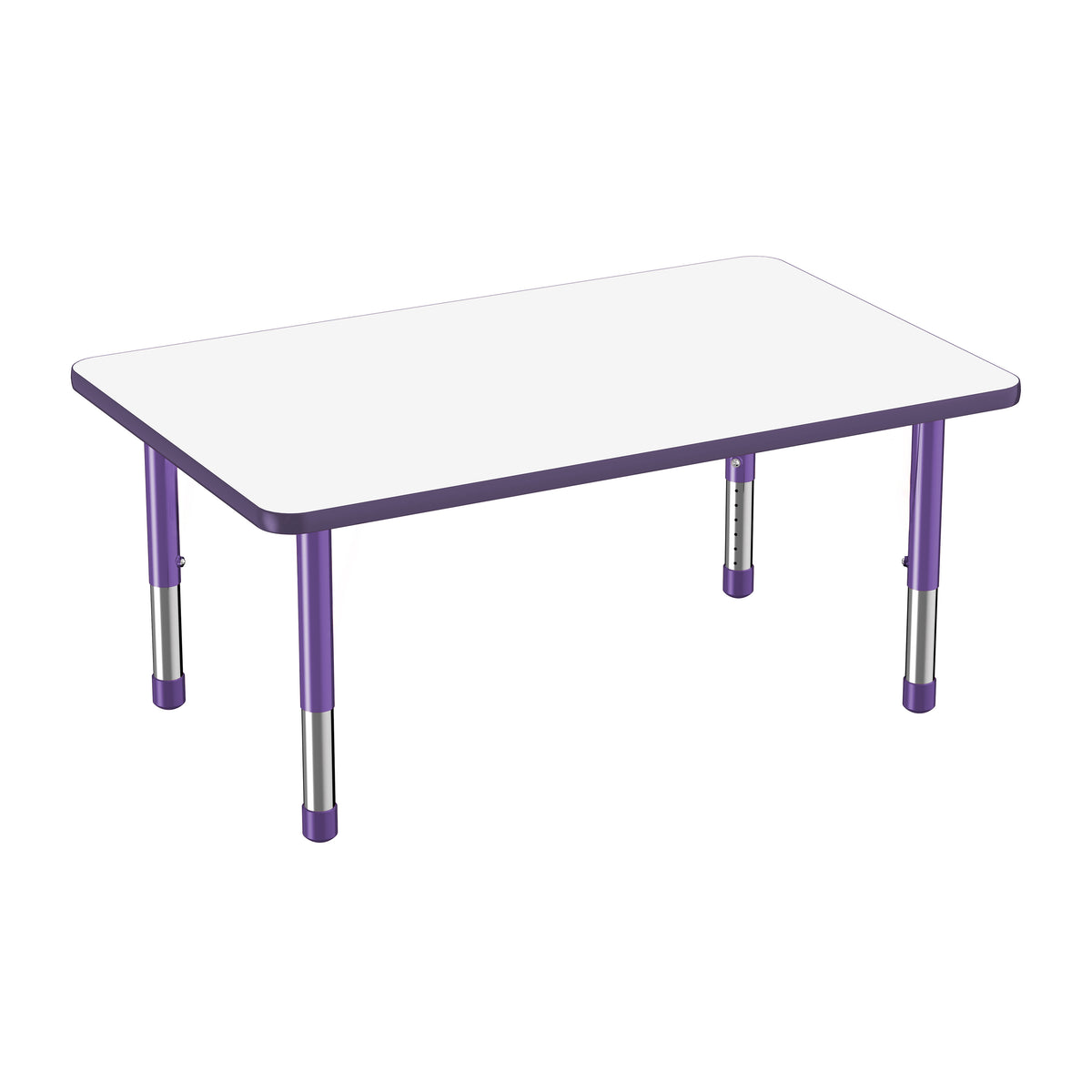 30" x 48" Rectangle Dry-Erase Activity Table with Adjustable Chunky Legs - Whiteboard/Eggplant/Purple