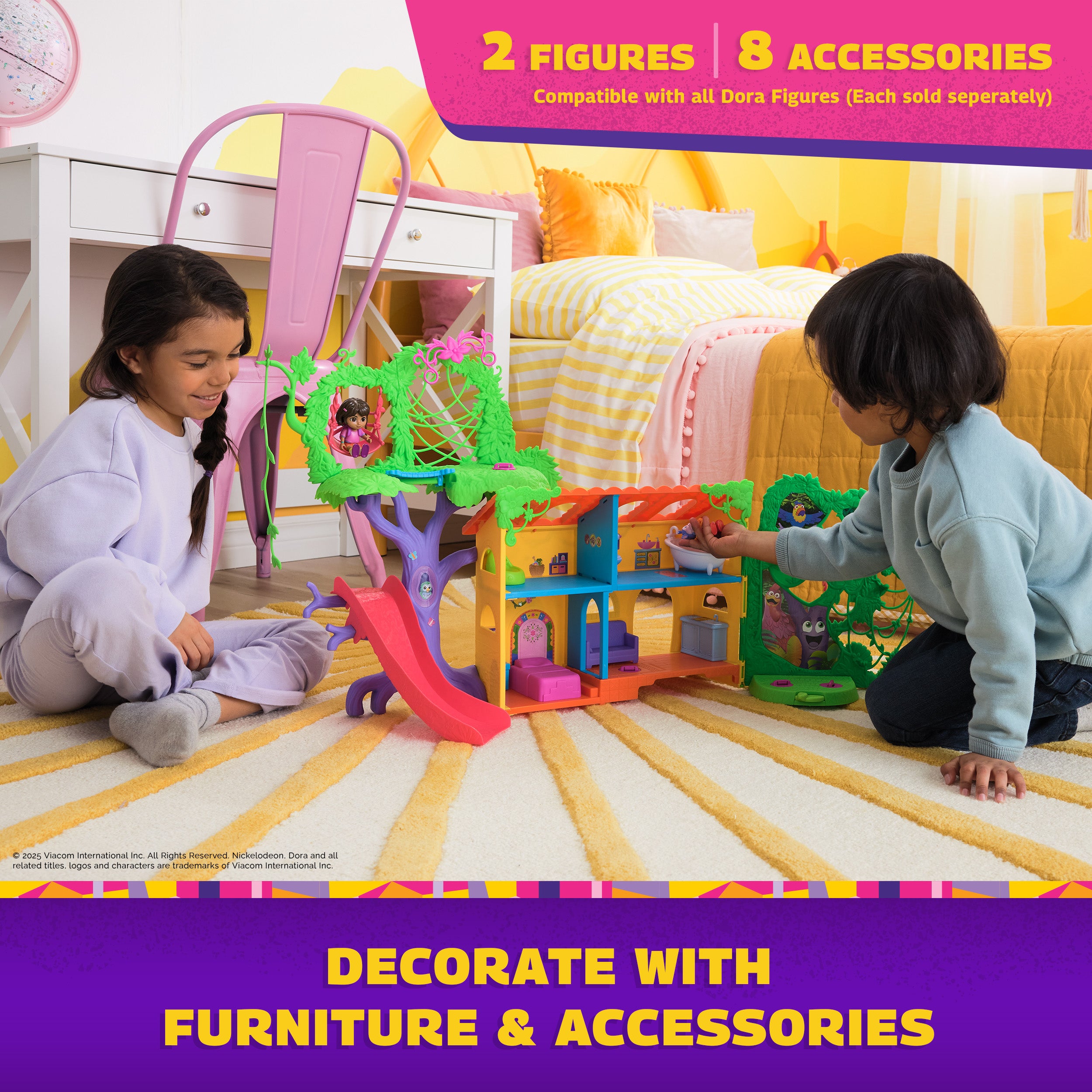 Dora, Explore & Play Rainforest Casita Playset, Dora & Boots Figures, Dollhouse Furniture, Bilingual Phrases, Kids Toys for Girls & Boys Ages 3 and Up