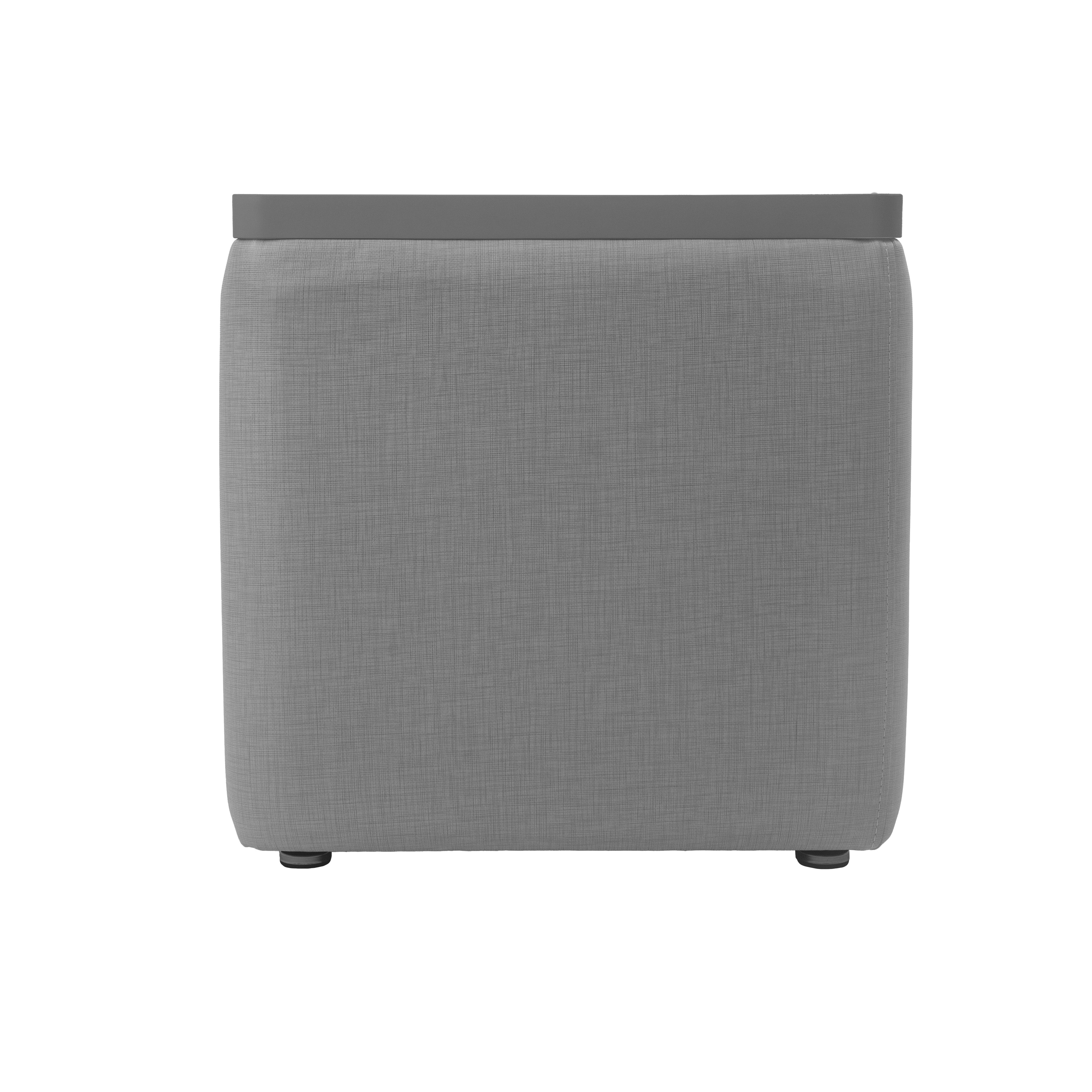 Pro Series Upholstered 18" x 18" Square Ottoman Table 18" Height - Slate Gray Crosshatch/Cosmic Strandz