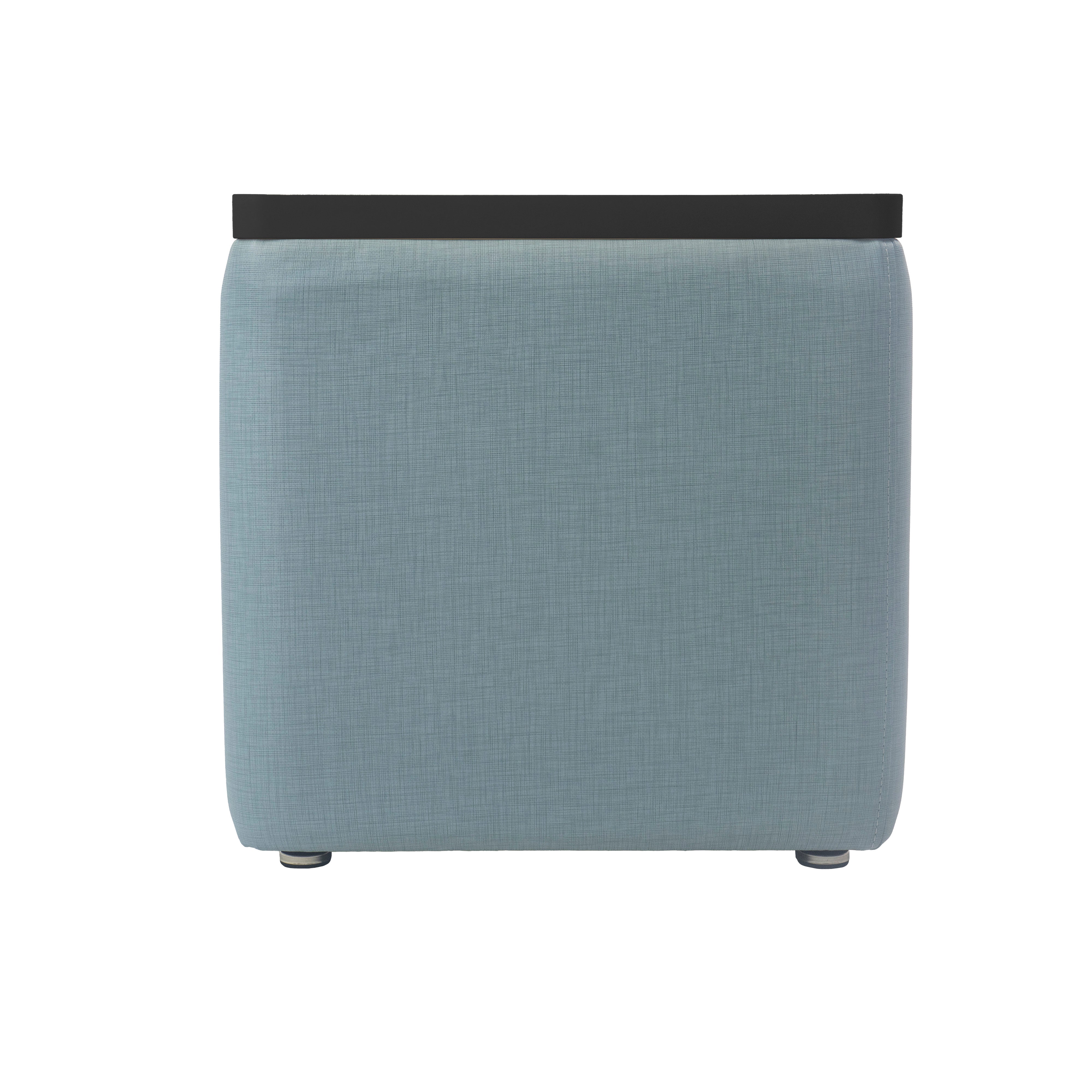 Pro Series Upholstered 18" x 18" Square Dry-Erase Ottoman Table 18" Height - Sky Blue Crosshatch/Whiteboard