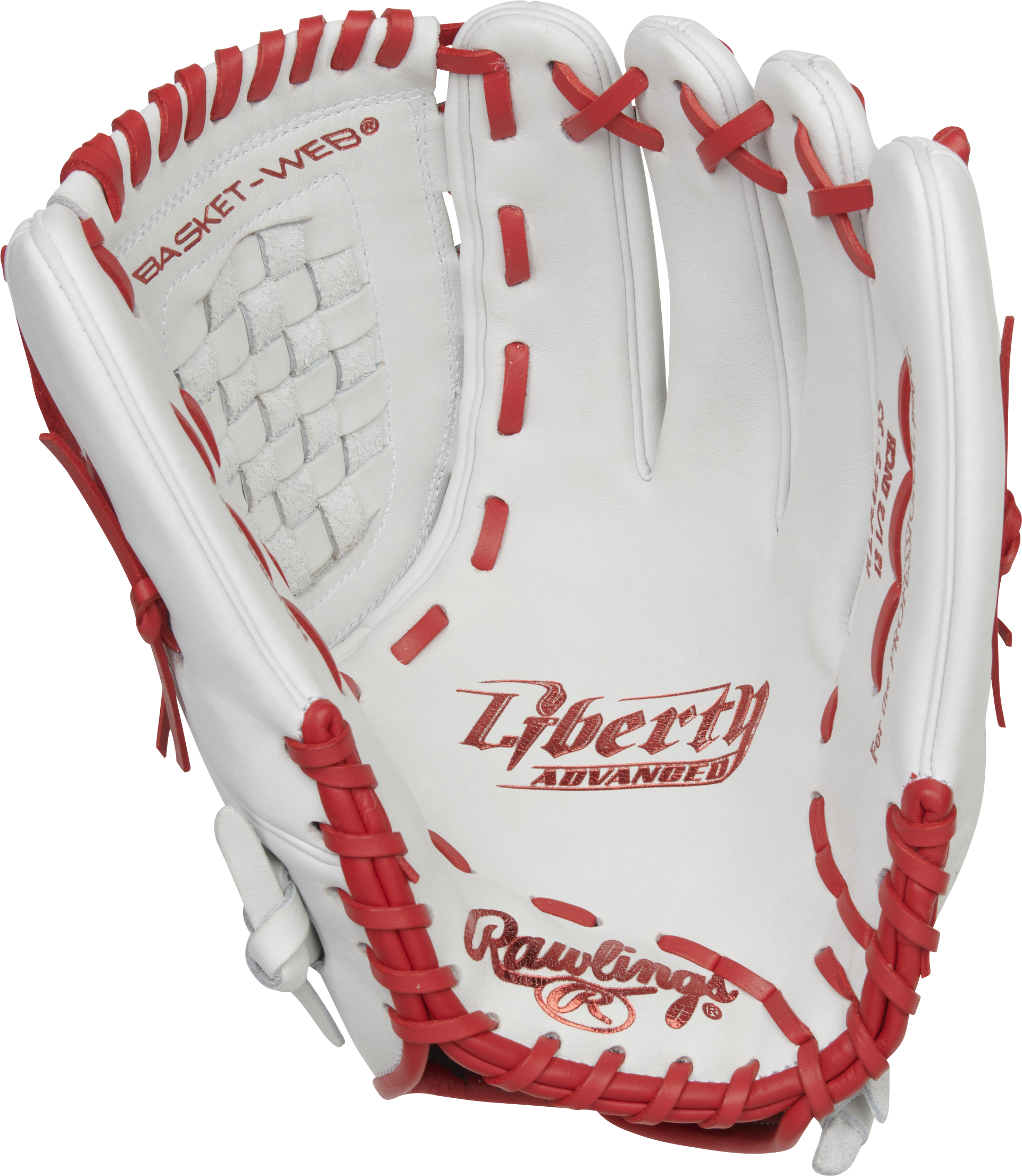 Rawlings Liberty Advanced 12.5-Inch Sofball Glove  - Right Hand Thrower - White/Scarlet