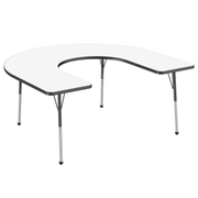 60" x 66" Horseshoe Dry-Erase Activity Table with Adjustable Standard Ball Glide Legs - Whiteboard/Black
