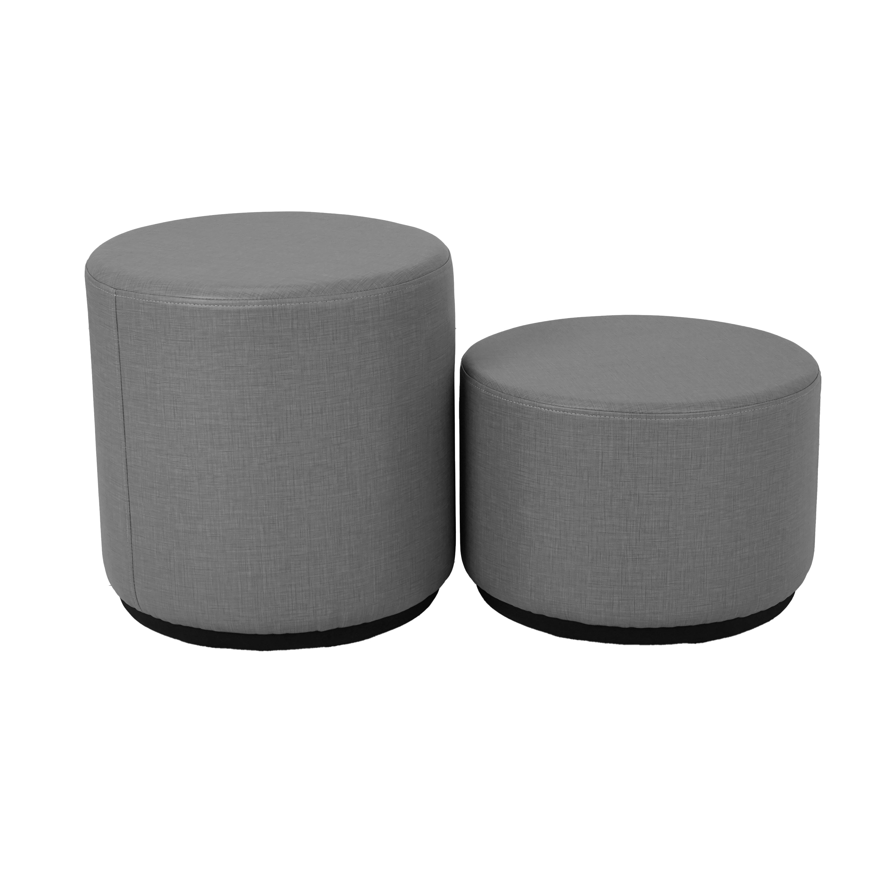 Pro Series Upholstered 18" Round Ottoman Rocker 18" Height - Slate Gray Crosshatch