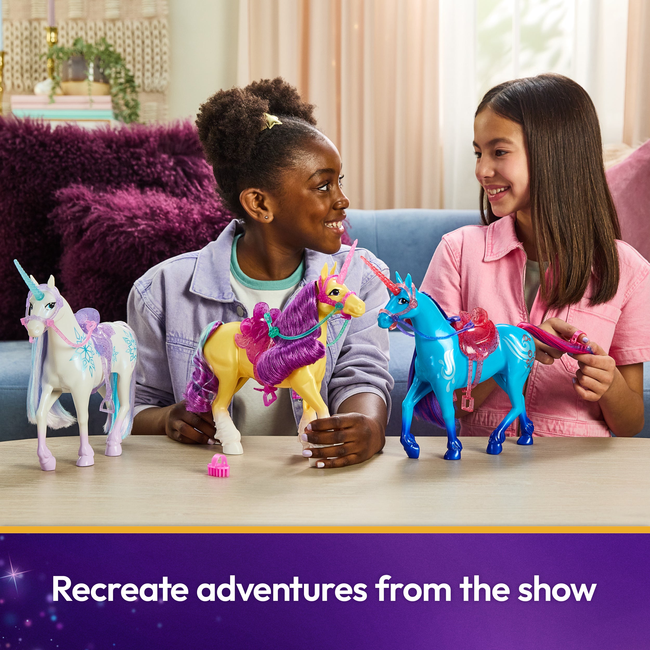 Unicorn Academy, Power of Friendship River with Translucent Saddle & Bridle, 11”, Dolls & Unicorn Toys for Girls Ages 4 and up