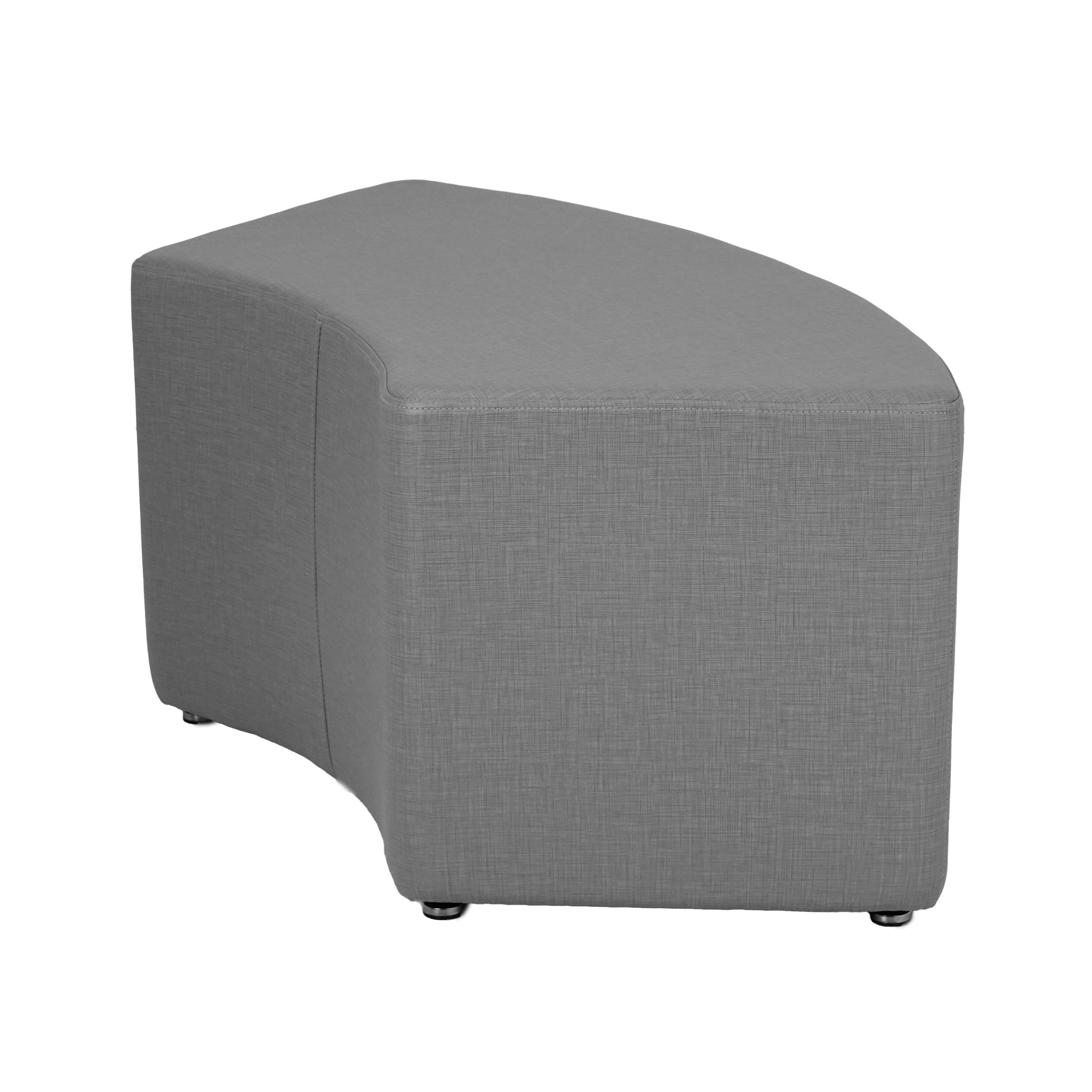Pro Series Upholstered S Curve Ottoman 18" Height, 3-Piece - Slate Gray Crosshatch