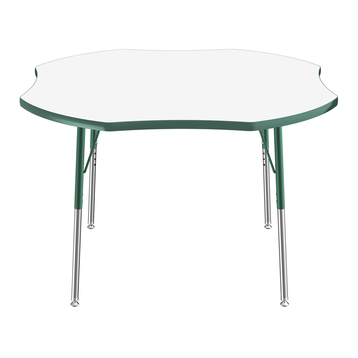 48" x 48" Clover Dry-Erase Activity Table with Adjustable Standard Swivel Glide Legs - Whiteboard/Green