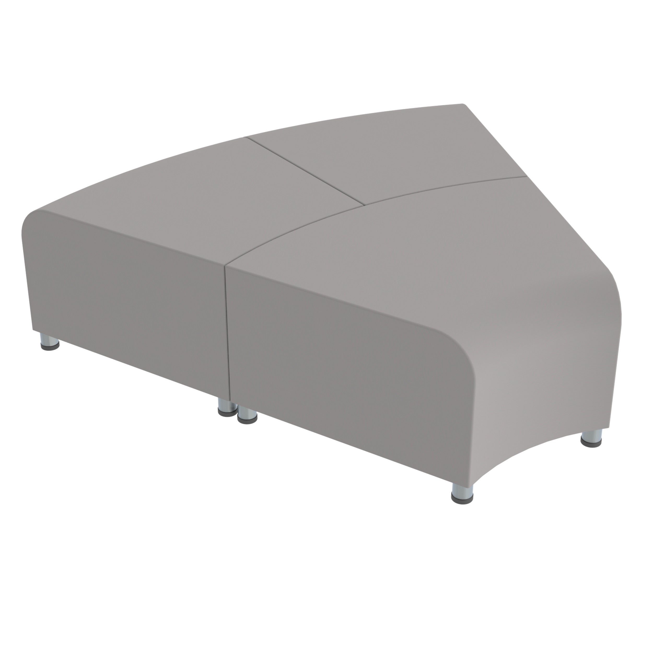 Pro Series Connect Edged Ripplet Backless Seating, 3-Piece Set - Gray