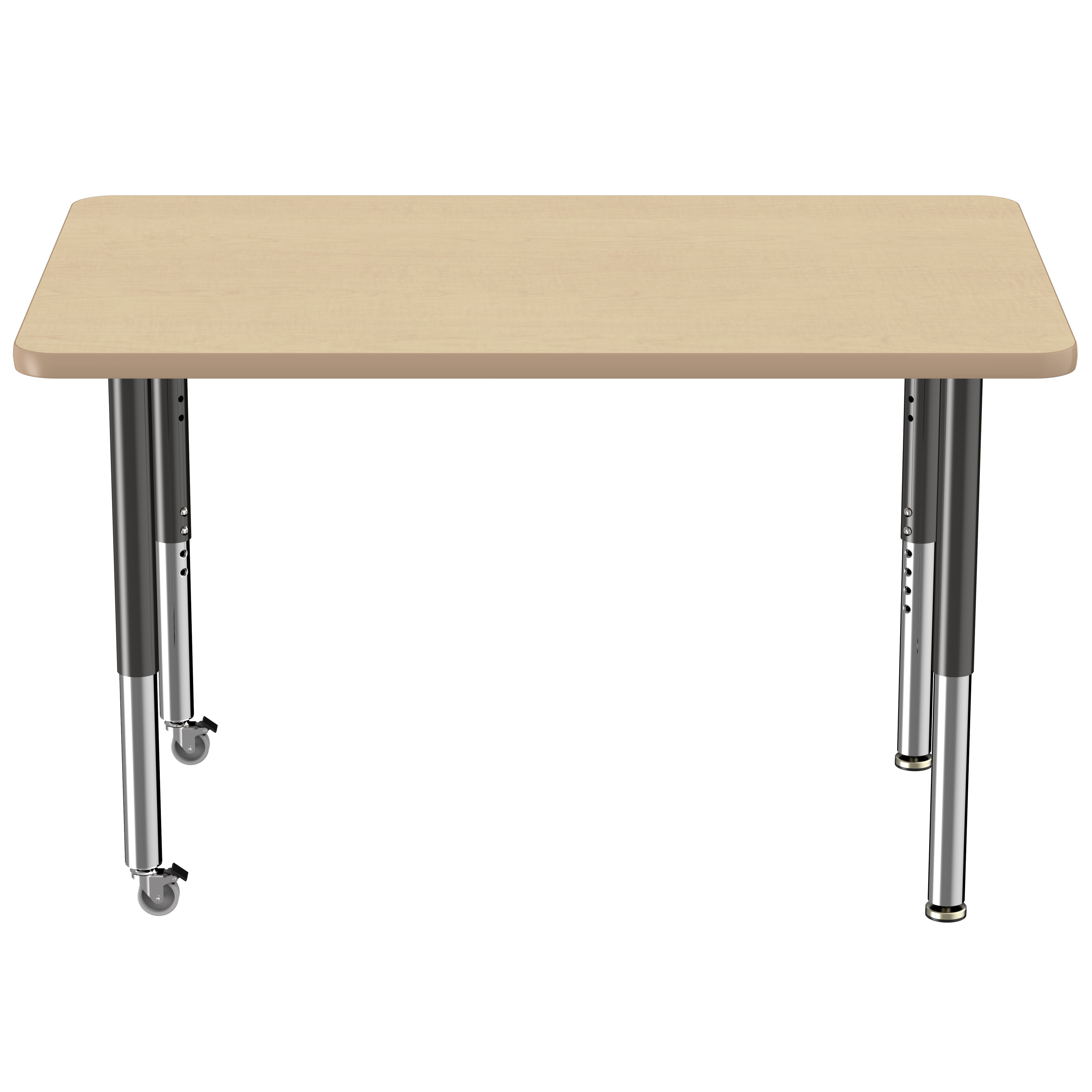 30" x 48" Rectangle T-Molding Activity Table with Adjustable Super Legs - Maple/Maple/Black
