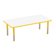 30" x 60" Rectangle Dry-Erase Activity Table with Adjustable Chunky Legs - Whiteboard/Yellow