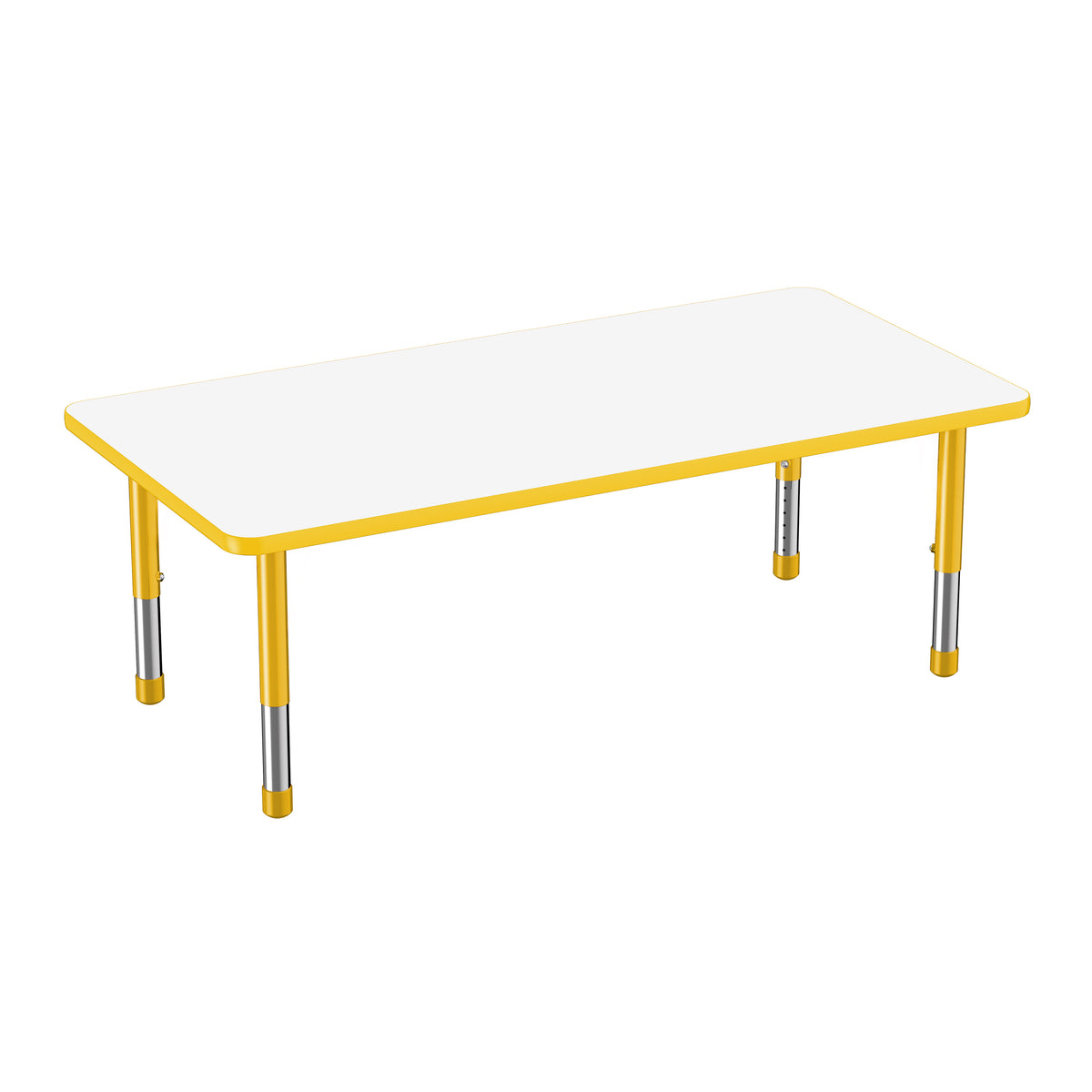 30" x 60" Rectangle Dry-Erase Activity Table with Adjustable Chunky Legs - Whiteboard/Yellow