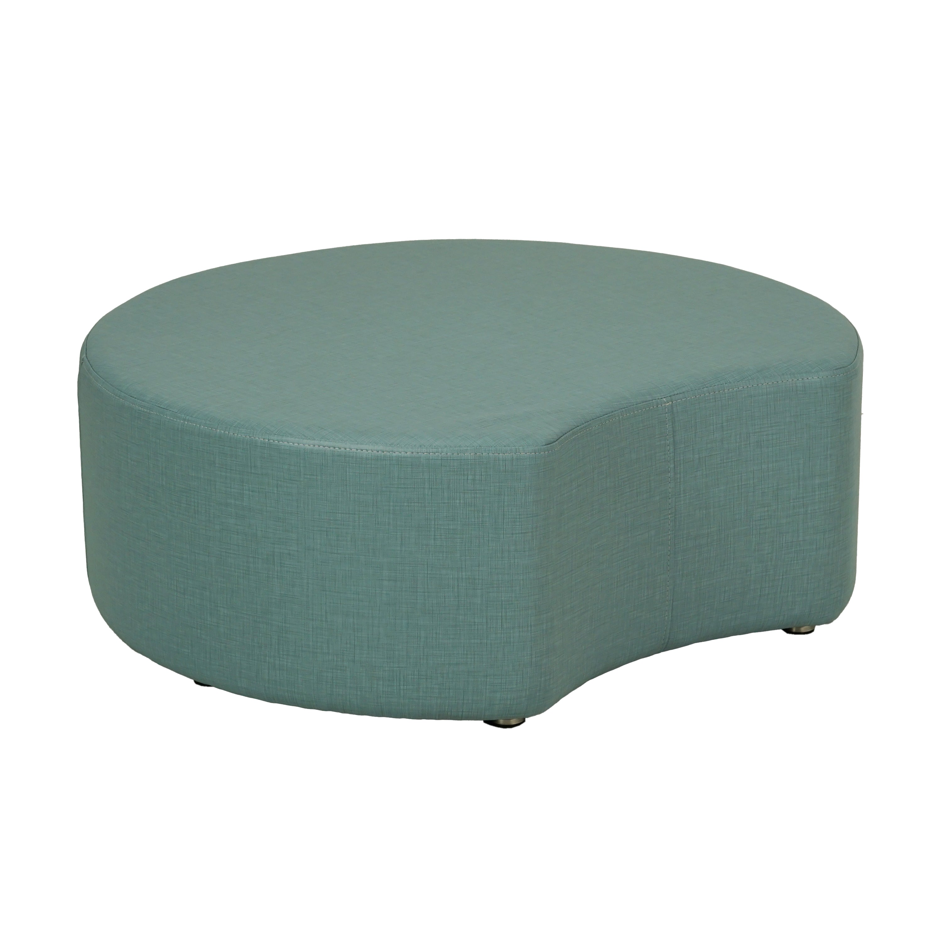 Pro Series Upholstered Crescent Ottoman 12" Height - Sky Blue Crosshatch