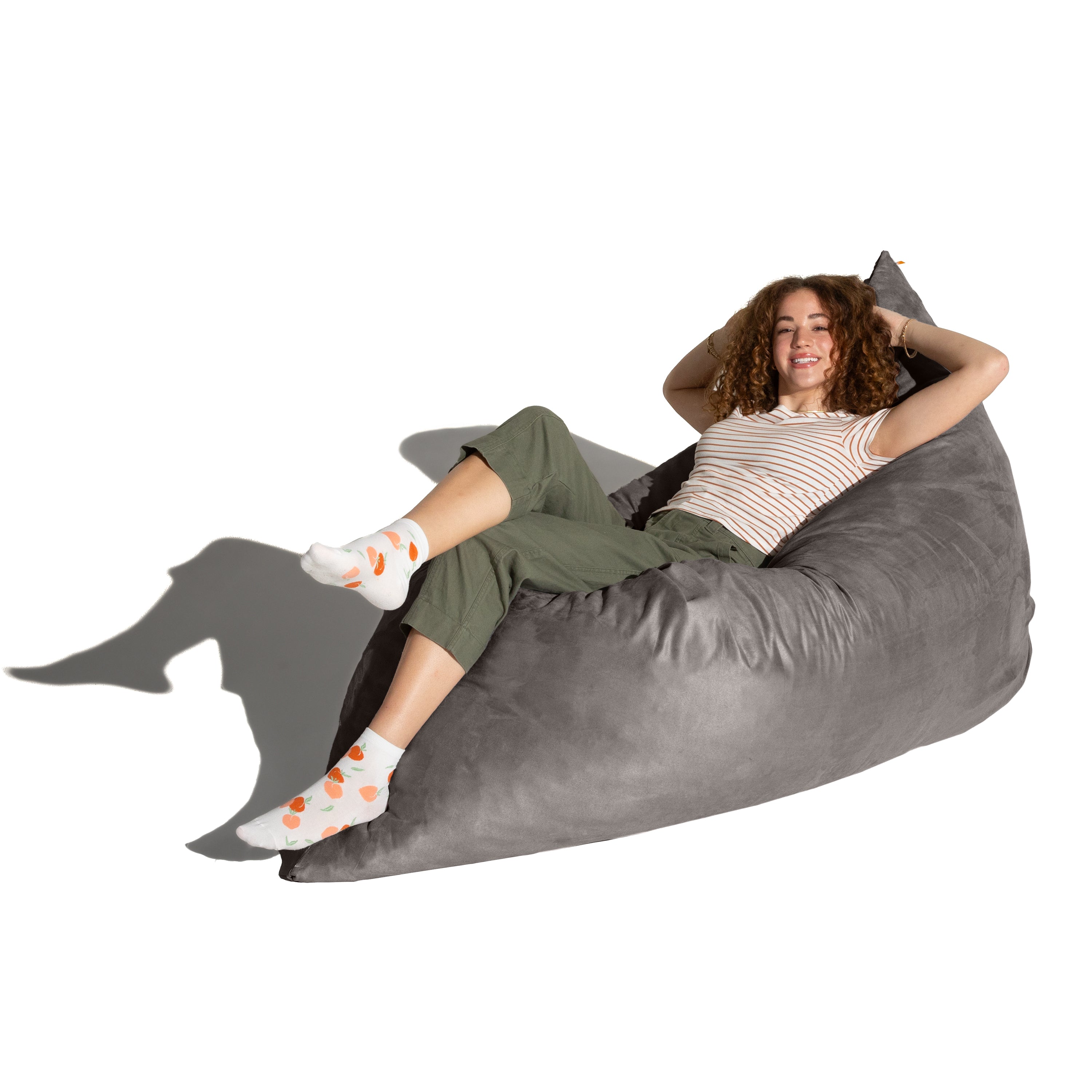 Jaxx Pillow Saxx 5.5-Foot - Huge Bean Bag Floor Pillow and Lounger, Charcoal
